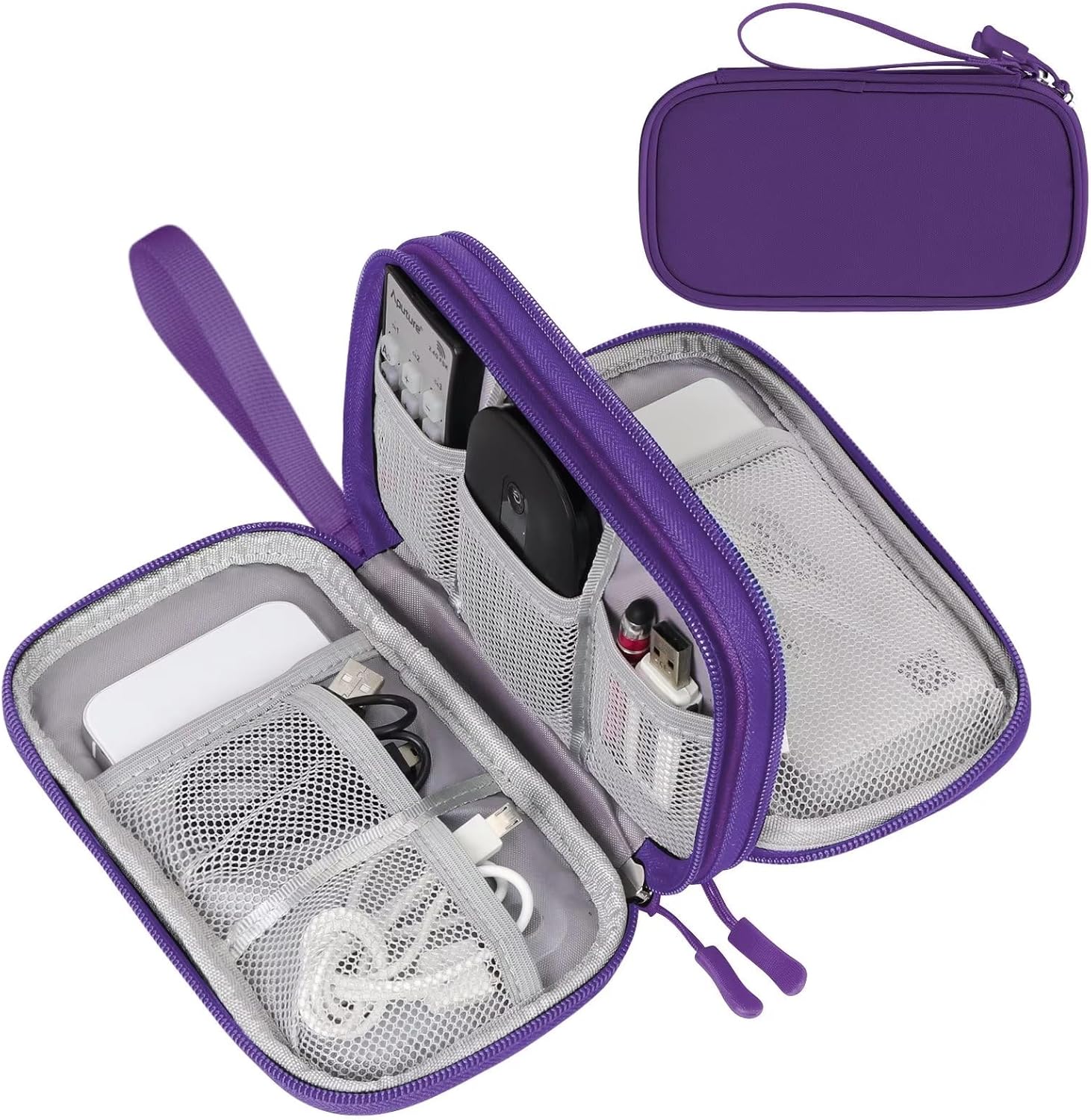 FYY Organizador electrónico, organizador de cables de viaje, bolsa de transporte para accesorios electrónicos, portátil, impermeable, doble capa,