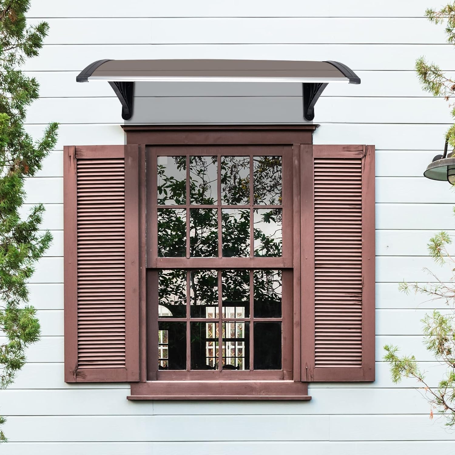 Toldo para ventana de puerta de patio, cubierta de policarbonato para puerta delantera, toldo para patio al aire libre, protección UV, lluvia y