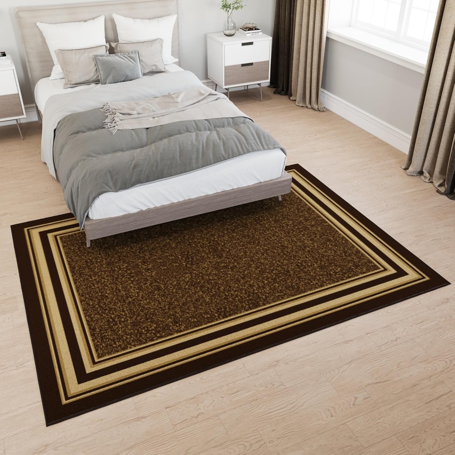 Ottomanson, colección Ottohome, tapete camino de color, estilo contemporáneo con bases antiderrapante, parte trasera de hule