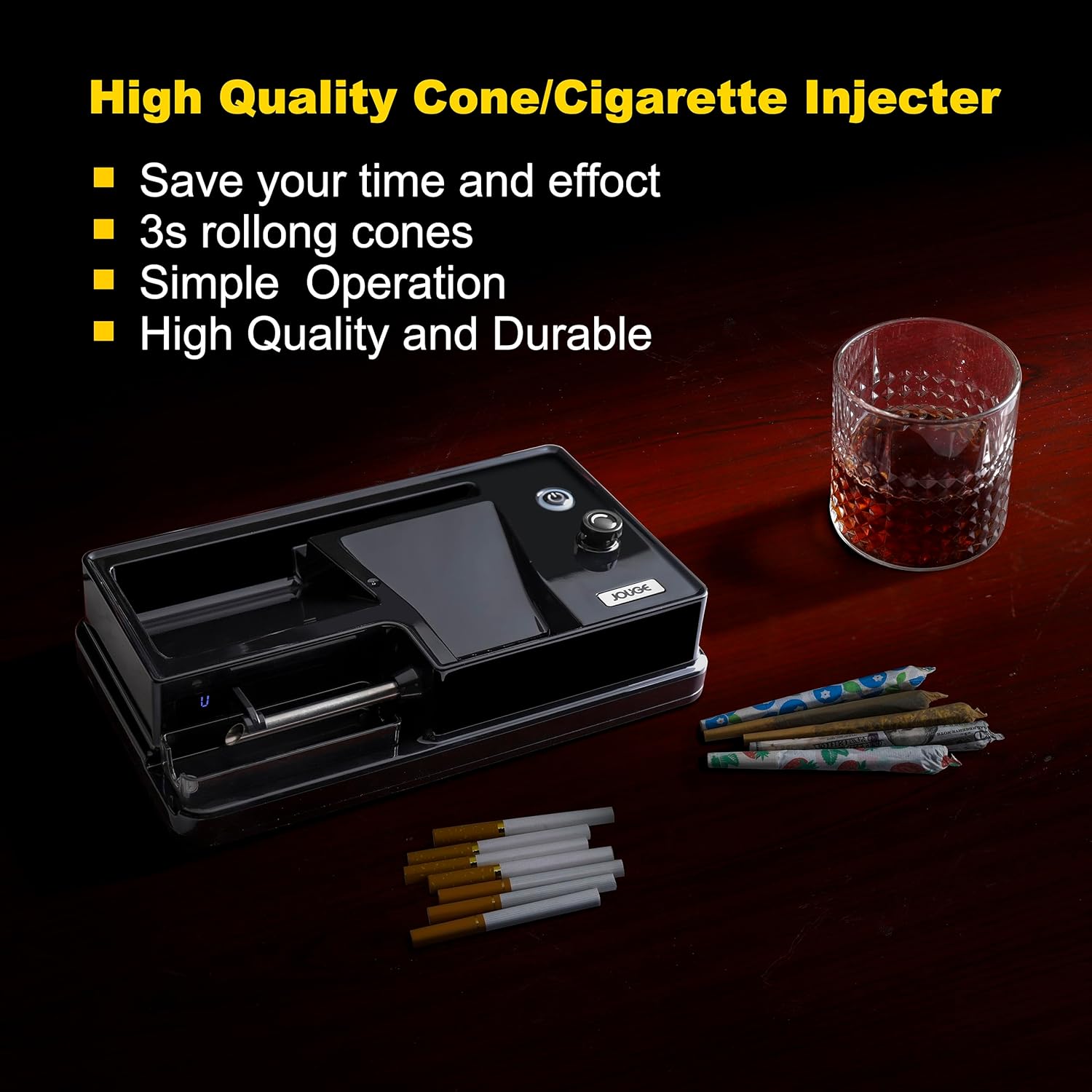 Máquina de laminación eléctrica de cono, máquina de laminación de cigarrillos Máquina automática portátil para fabricar inyectores de cigarrillos,