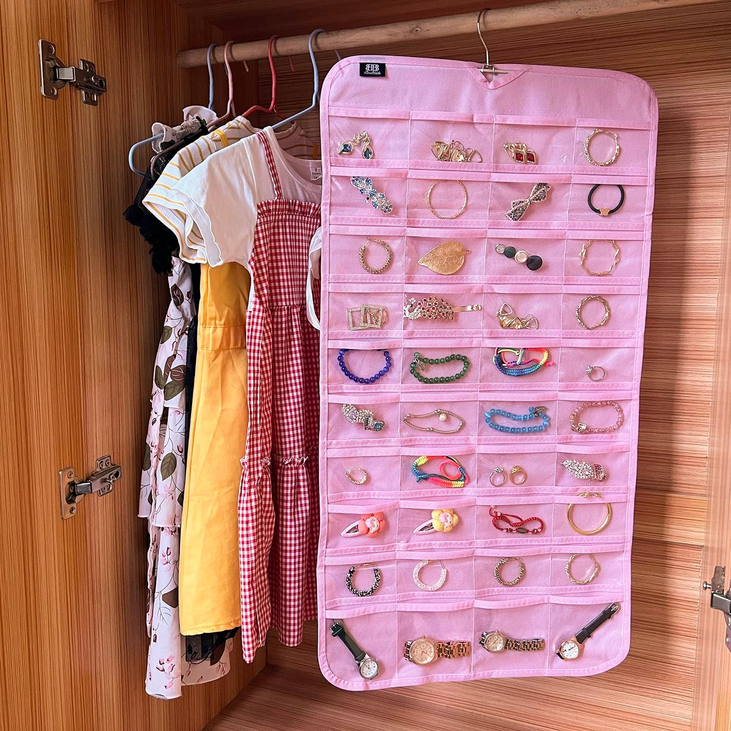 Organizador colgante para guardar joyas y accesorios, con 80bolsillos para guardar joyas