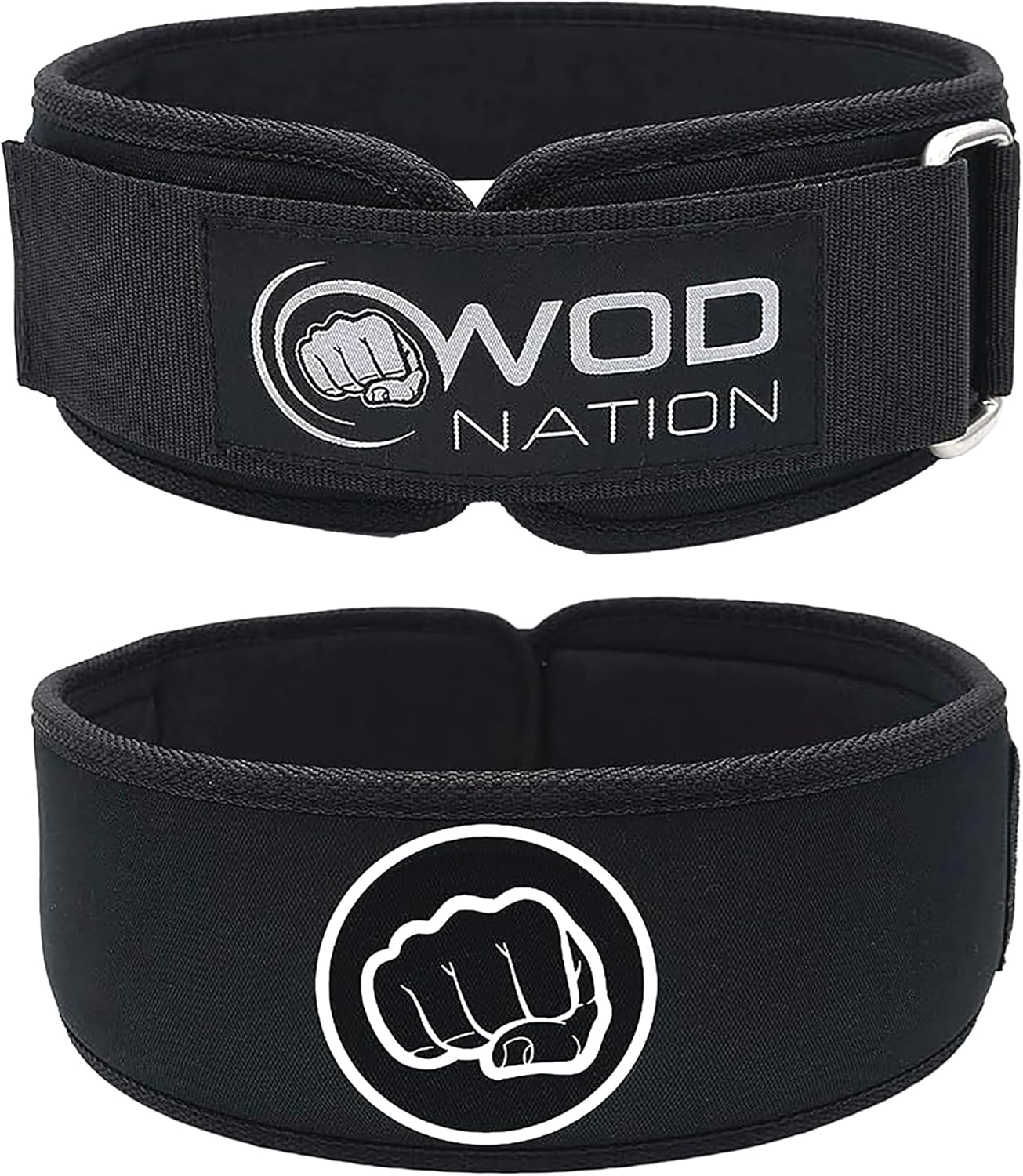 WOD Nation Cinturón de levantamiento de pesas PRO de 4 pulgadas para hombres y mujeres (varios tamaños), cinturón de peso de nailon de soporte firme
