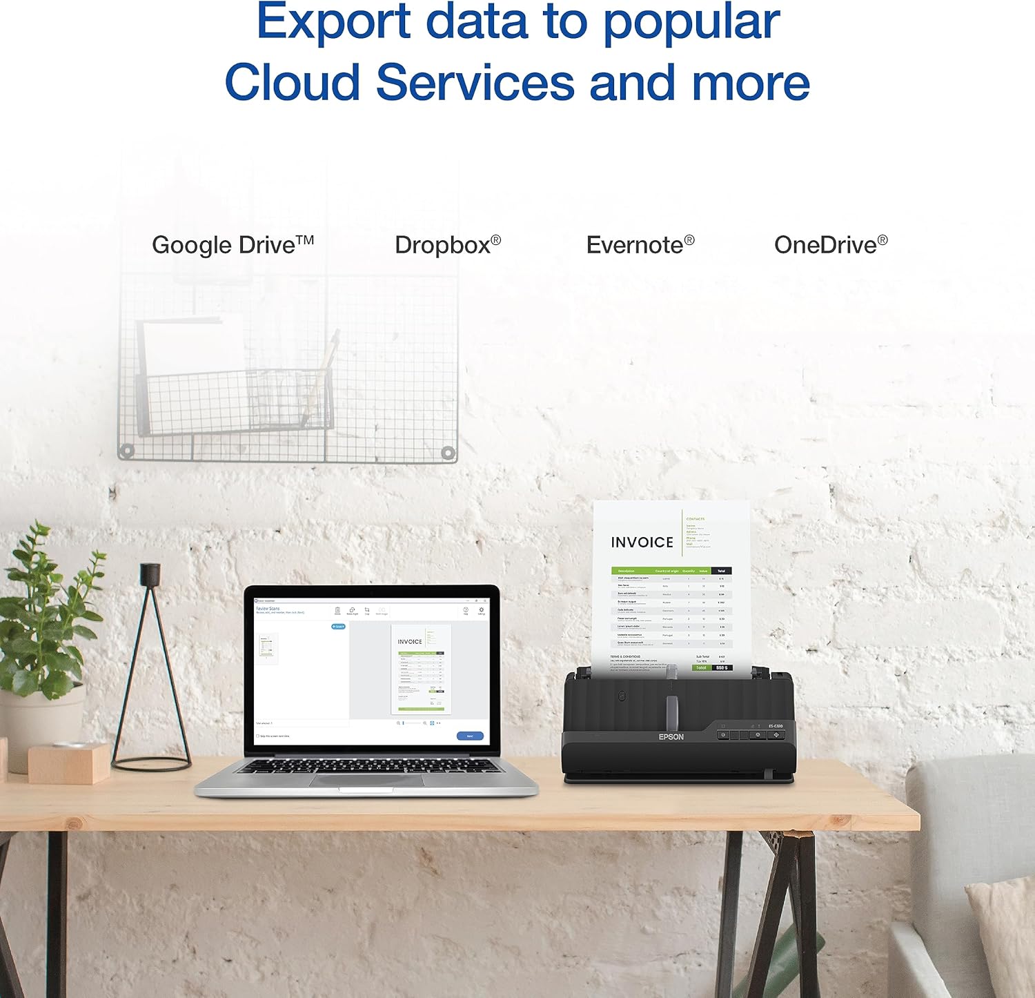Epson Workforce ES-C220 – Escáner compacto de documentos de escritorio con escaneo de 2 caras y alimentador automático de documentos (ADF) para PC y