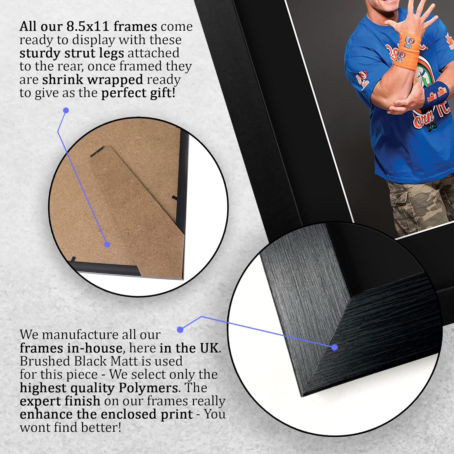 HWC Trading John Cena Gifts USL – Imagen impresa con autógrafo firmado para fanáticos de WWE y WWF Memorabilia, tamaño carta de EE. UU