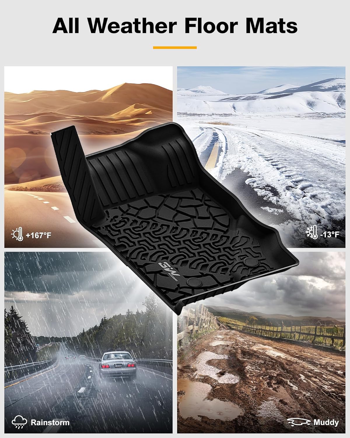 3W Alfombrillas y forro de carga para Ford Bronco de 2 puertas 2021 2022 2023 2024 2 2024 para todo tipo de clima, accesorios de automóvil TPE de
