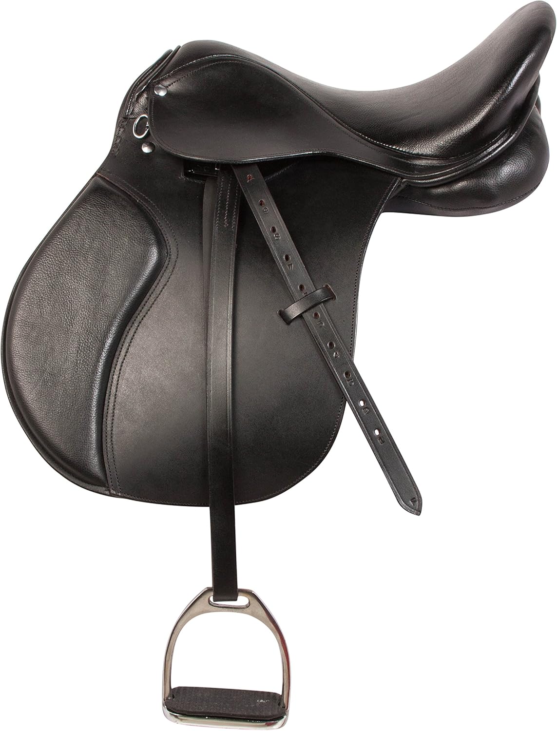 Kit de inicio de silla de montar a caballo inglesa de cuero negro de alta calidad multiusos 15 16 17 18