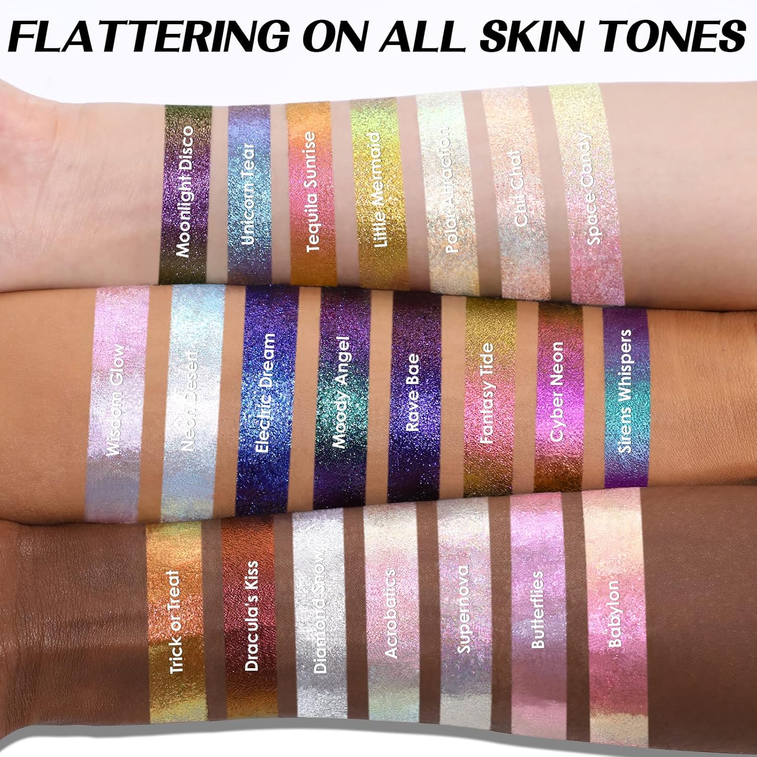 FOCALLURE Sombra de ojos crema camaleón, sombras de ojos cremosas que cambian de color intenso, altamente pigmentadas metálicas, brillantes,