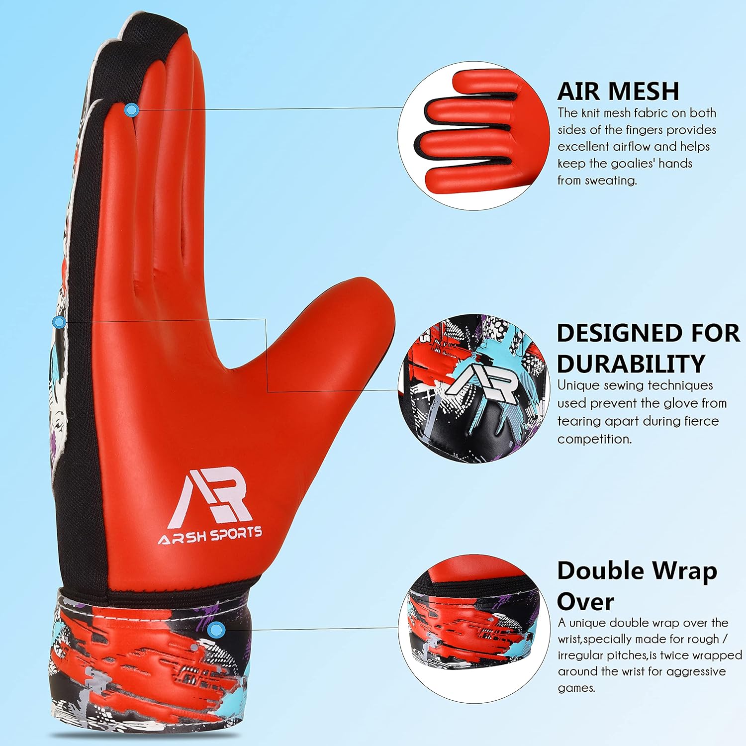 Guantes de portero de fútbol, guantes de portero de fútbol para niños, jóvenes, niños, doble protección de muñeca y columna vertebral de dedo, a lo