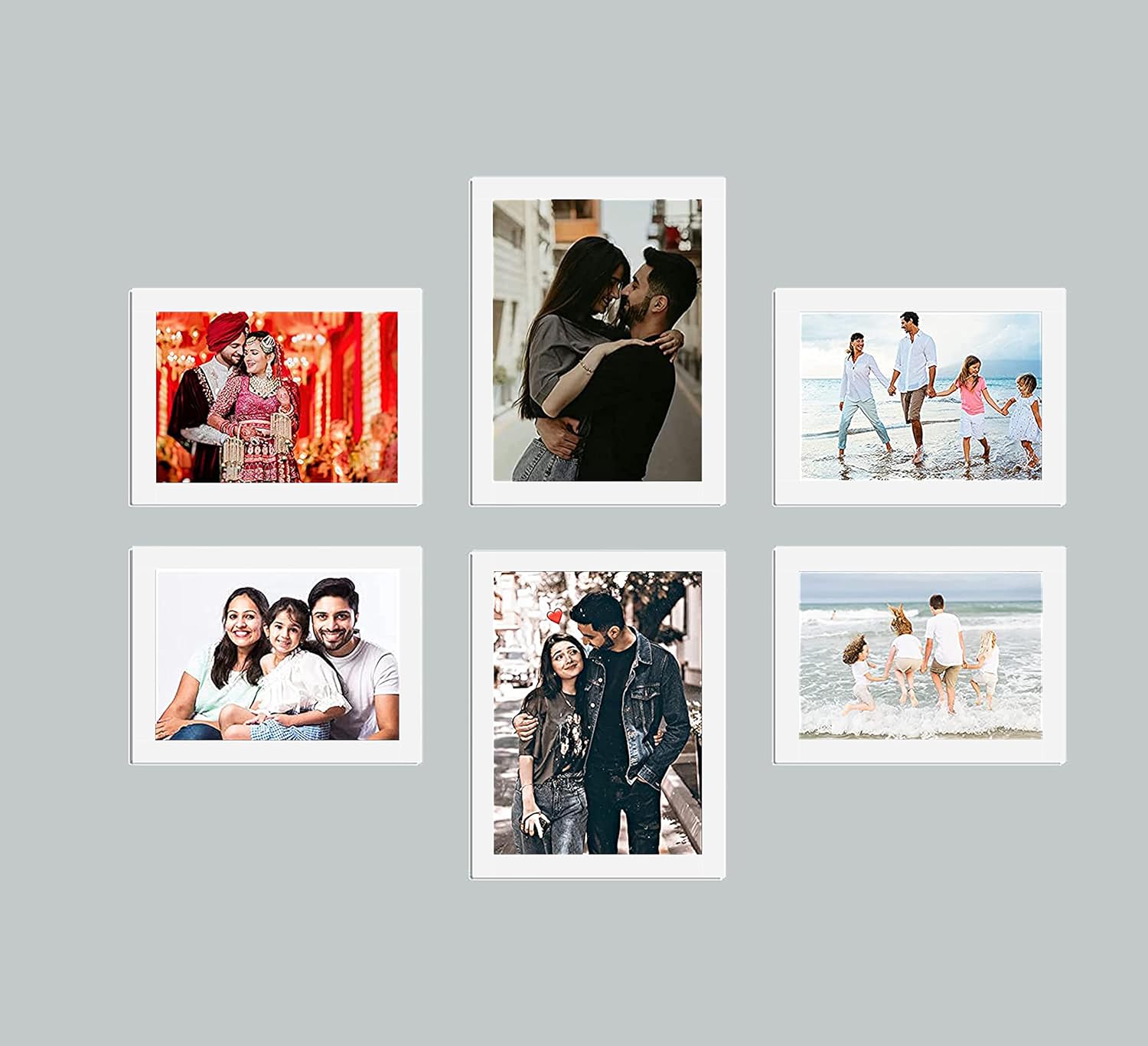 Marco de fotos con carga de fotos, marcos de fotos de pared personalizados para regalos de pareja y familia (4 piezas de 4 x 6 pulgadas, 2 piezas de