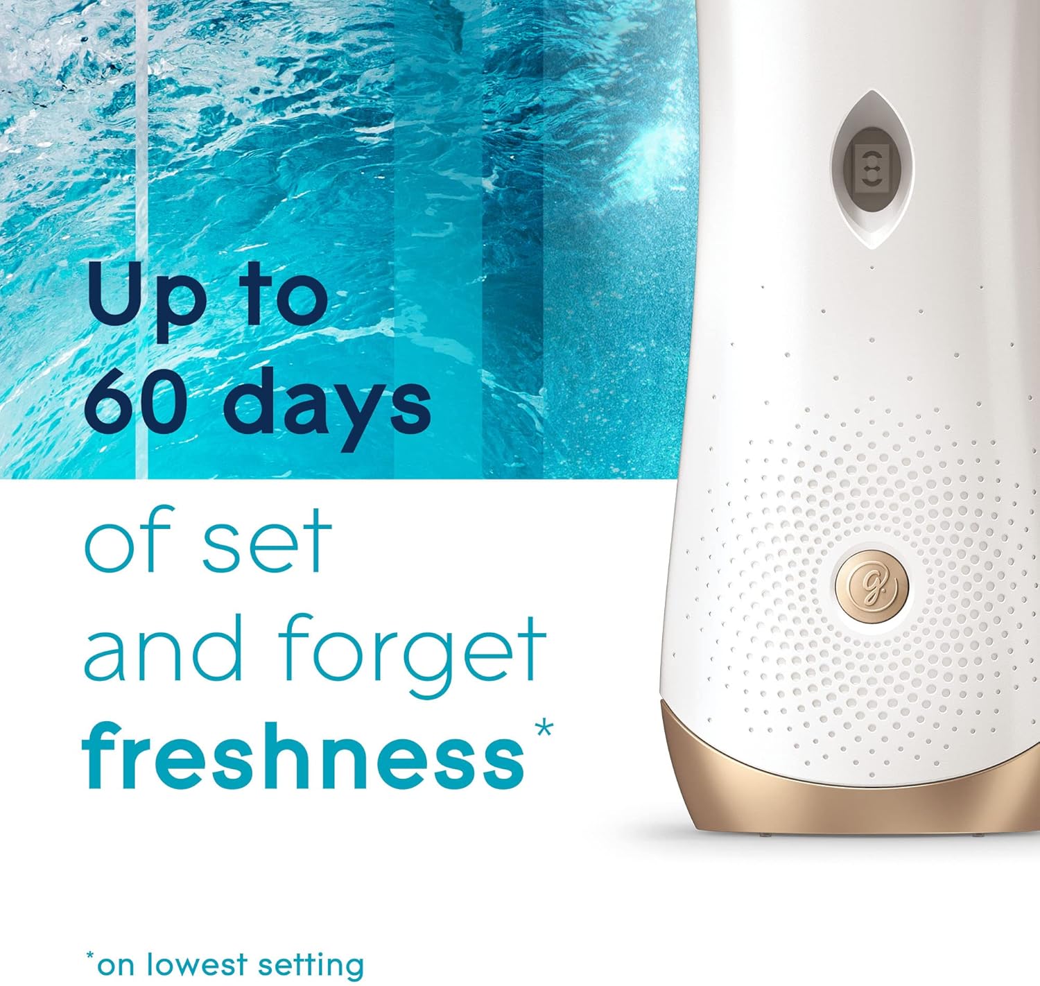 Glade Kit automático de repuesto y soporte de aerosol, ambientador para el hogar y el baño, Aqua Waves, 6.2 onzas