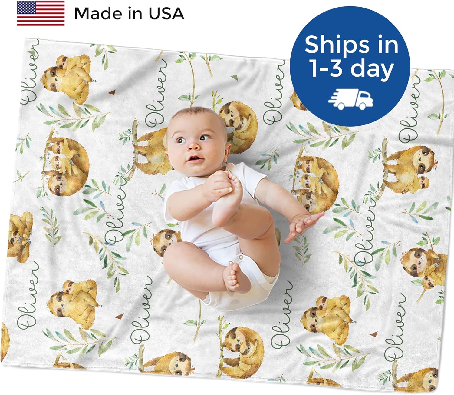 MDPrints – Mantas de bebé personalizadas para niños, manta de bebé personalizada con nombre, regalo de guardería para recién nacidos, forro polar de