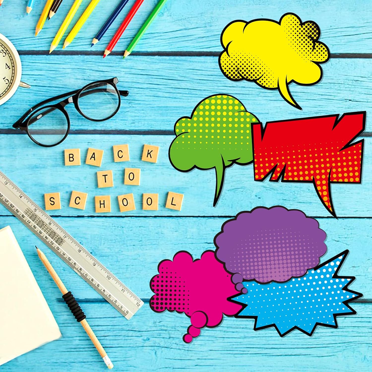 Juego de 75 recortes de tablón de anuncios de superhéroes de cómic, decoración de fiesta de aula, 25 diseños únicos, recortes de cartón para niños,