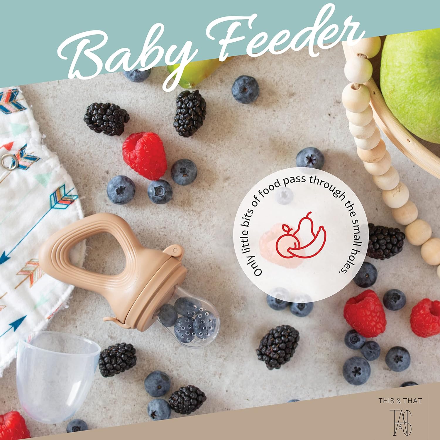 Alimentador de frutas para bebés de This & That – Marrón