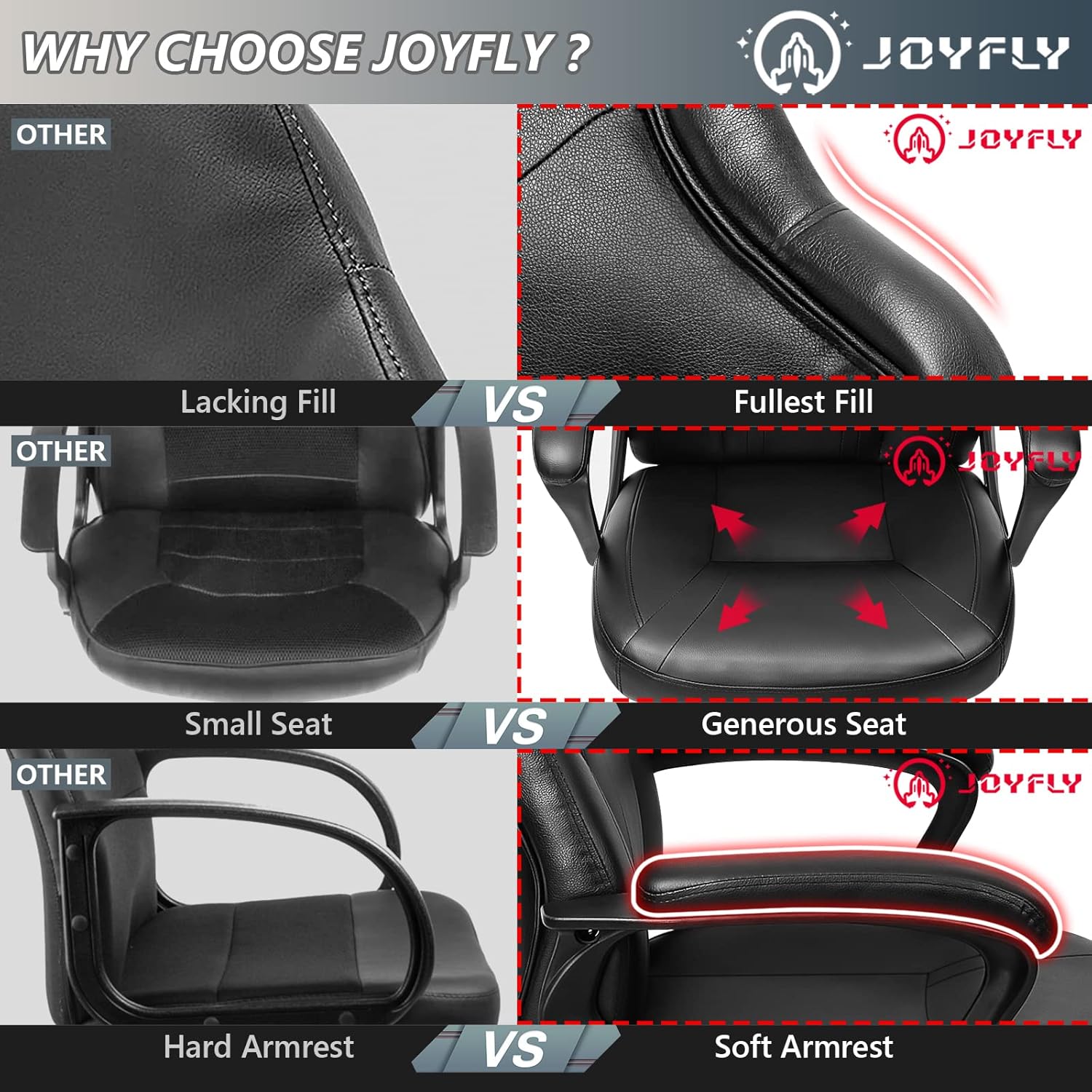 JOYFLY Silla de videojuegos, silla de computadora para adultos, adolescentes, silla de videojuegos, silla ergonómica de carreras para computadora de
