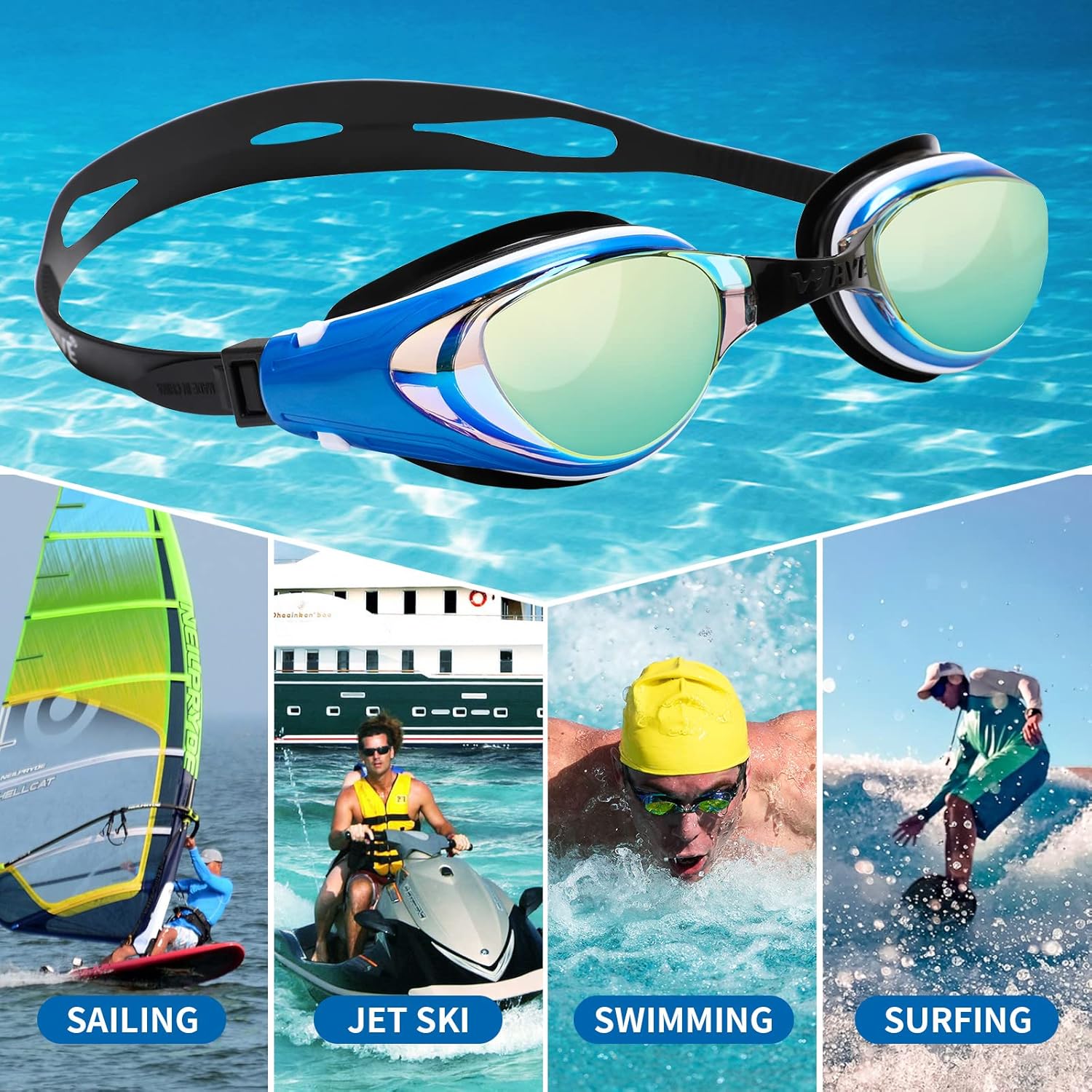 Gafas de natación miopes, gafas de natación ópticas miopes, sin fugas, antivaho y protección UV para adultos, hombres y mujeres