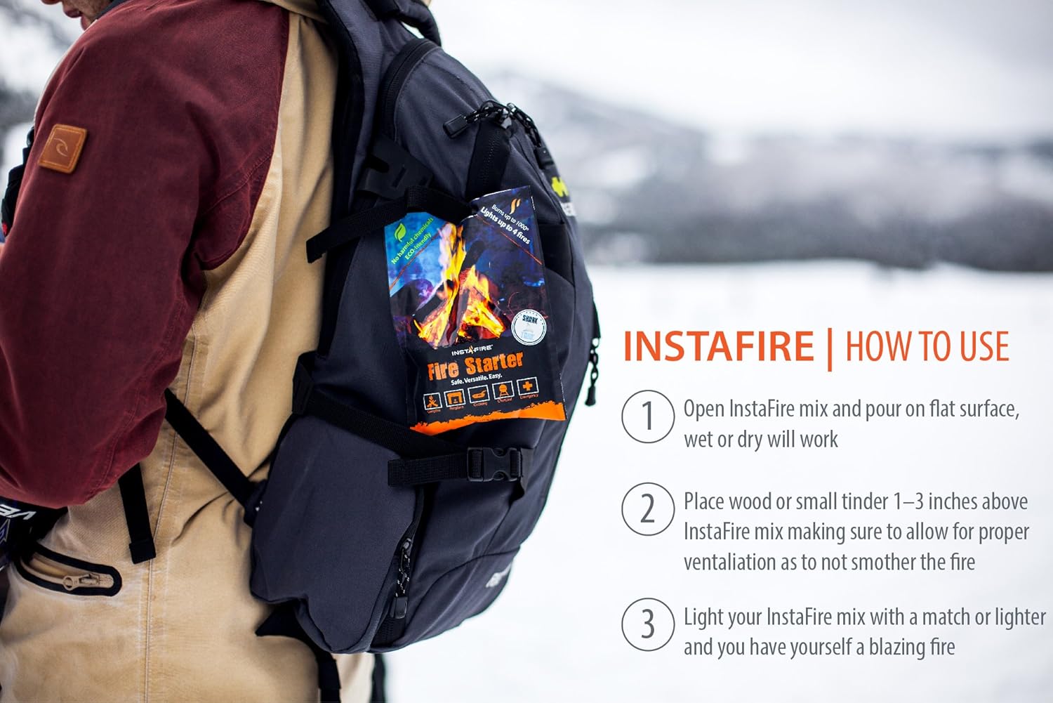 InstaFire, granos para prender fuego, natural, ecológico, prenda fuego en cualquier clima,4paquetes por envase, premiado como el iniciador de fuego