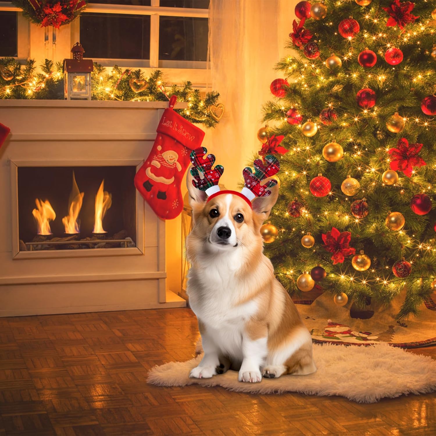 3 diademas de Navidad para mascotas, diademas de Navidad para perros, disfraz de Navidad para mascotas, sombrero de Papá Noel, muñeco de nieve,