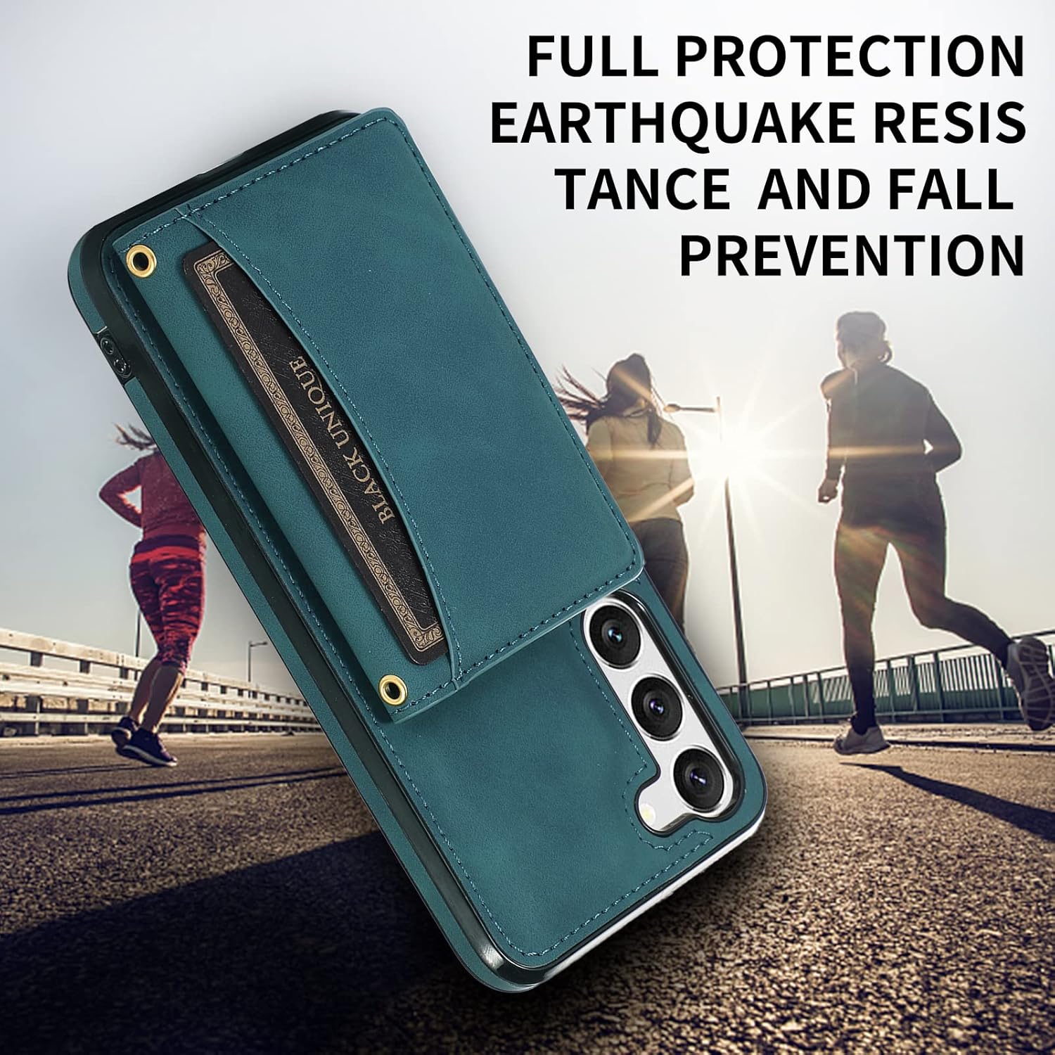 Asuwish Funda de teléfono para Samsung Galaxy S23 Plus S23+ 5G Funda tipo cartera con protector de pantalla de vidrio templado y soporte para
