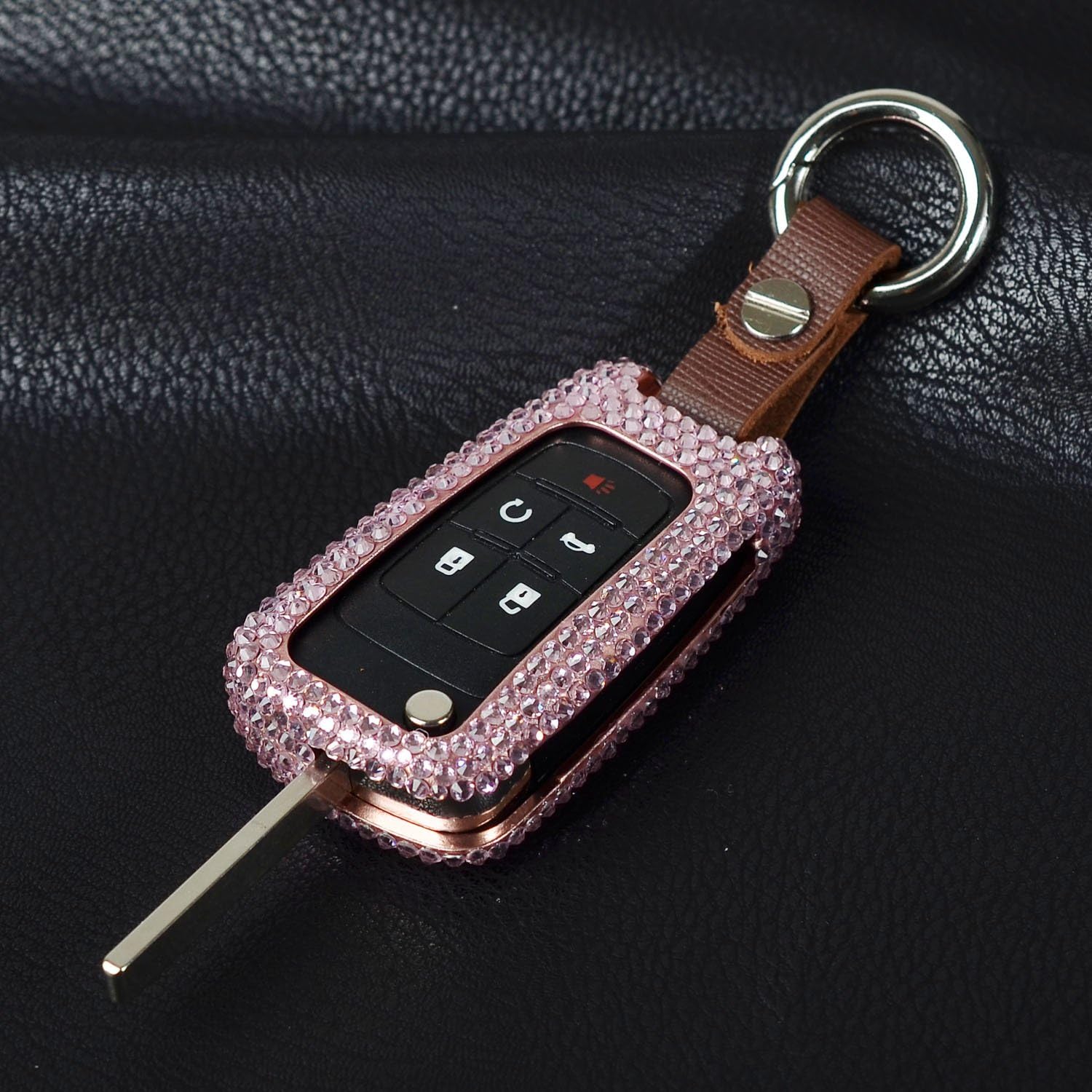 M.JVisun Funda hecha a mano para llavero de automóvil para Chevrolet Chevy Aveo Camaro Cruze Epica Equinox Impala Lova RV Malibu Sail3 Sonic SS