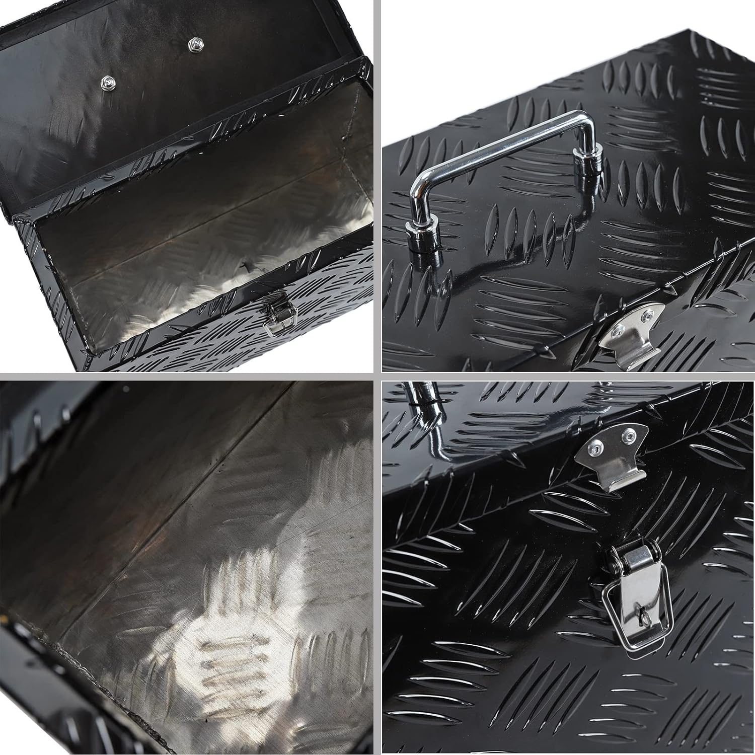Caja de herramientas chapada en aluminio resistente de 16 pulgadas, caja de herramientas para camioneta, caja de herramientas para remolque, caja de