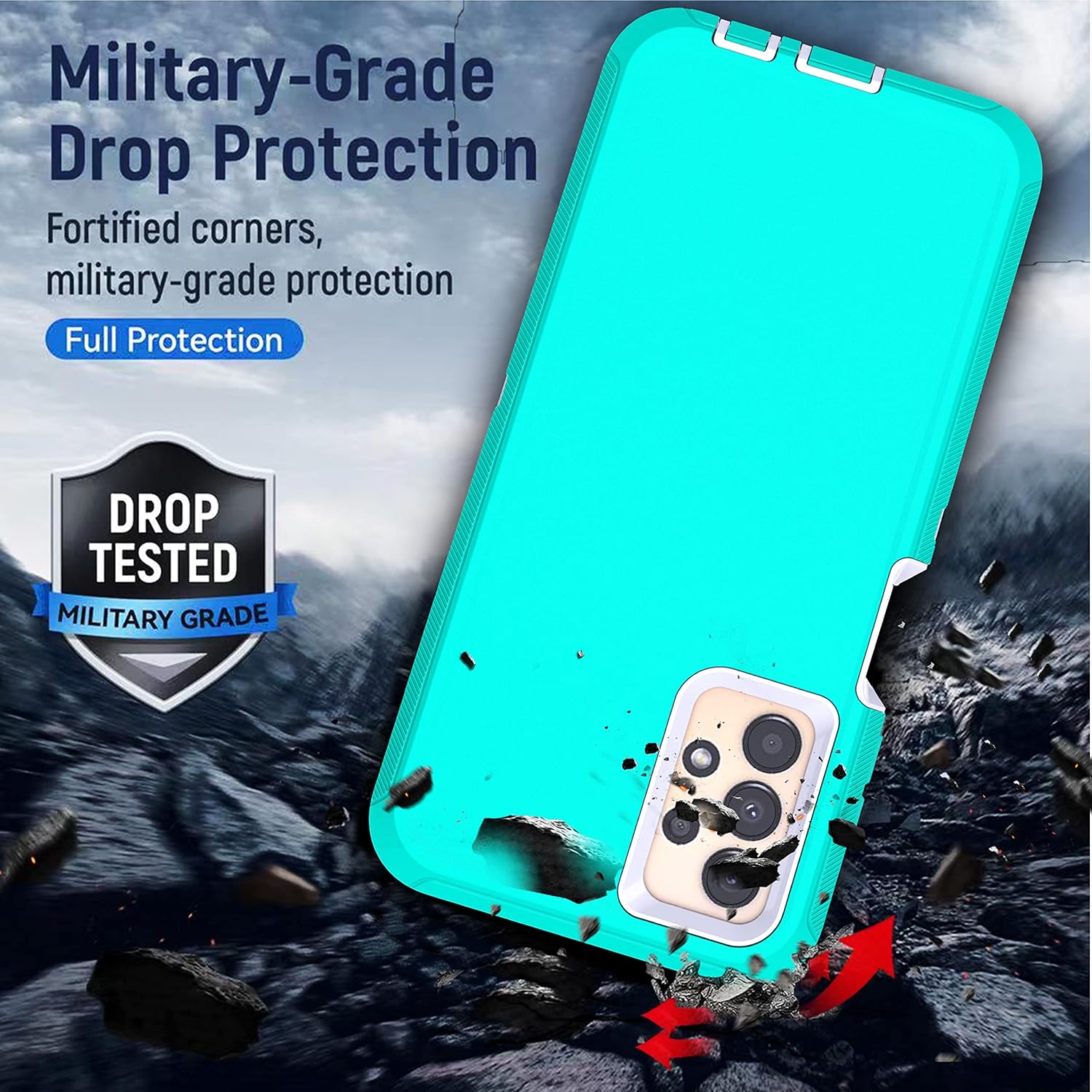 YmhxcY Funda para Samsung Galaxy A13 4G-5G con película a prueba de explosiones 2 unidades y película protectora de pantalla de lente de cámara 2