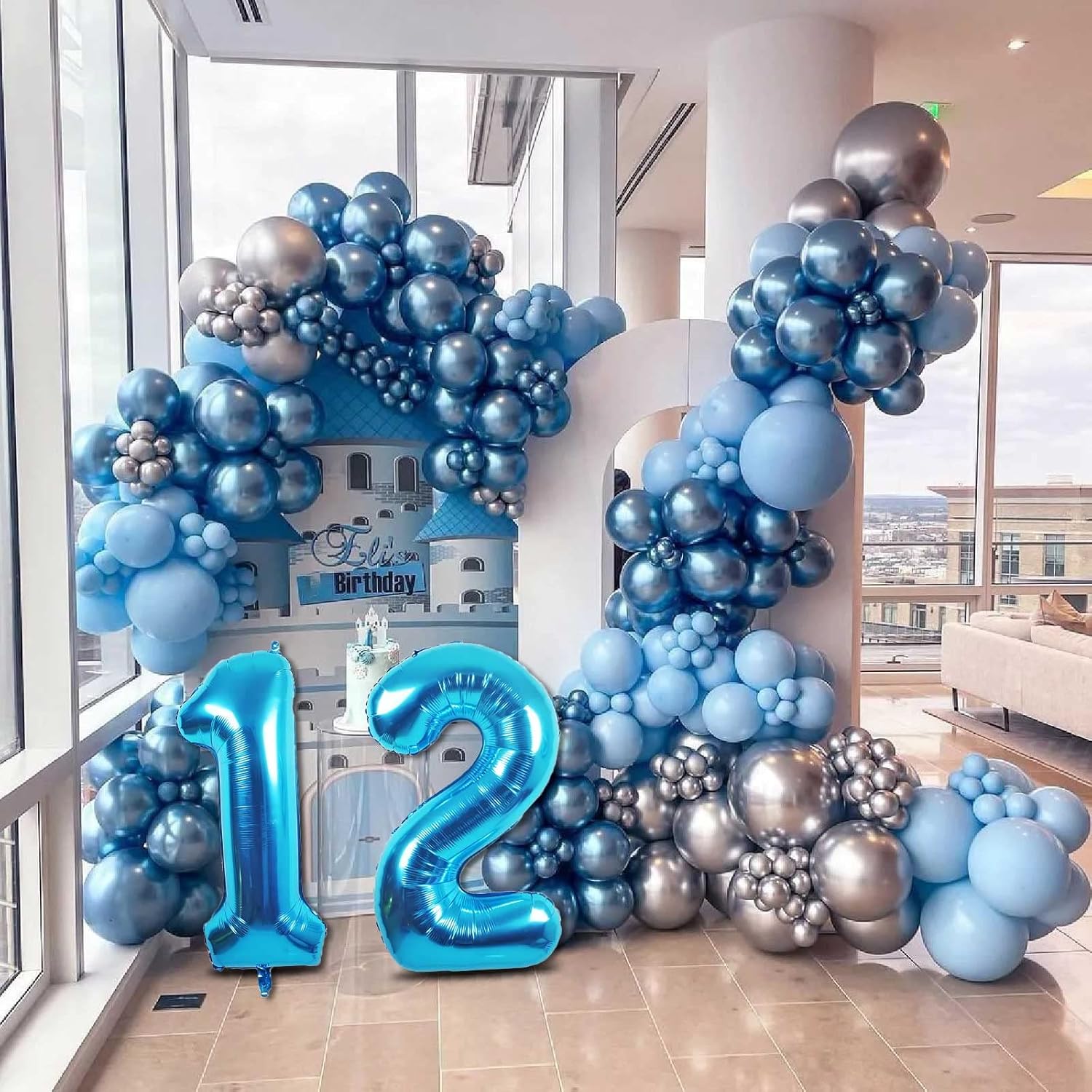 Globos gigantes de papel de aluminio azul con el número 10, globos gigantes de helio número 10 de 40 pulgadas para niños y niñas, decoraciones de