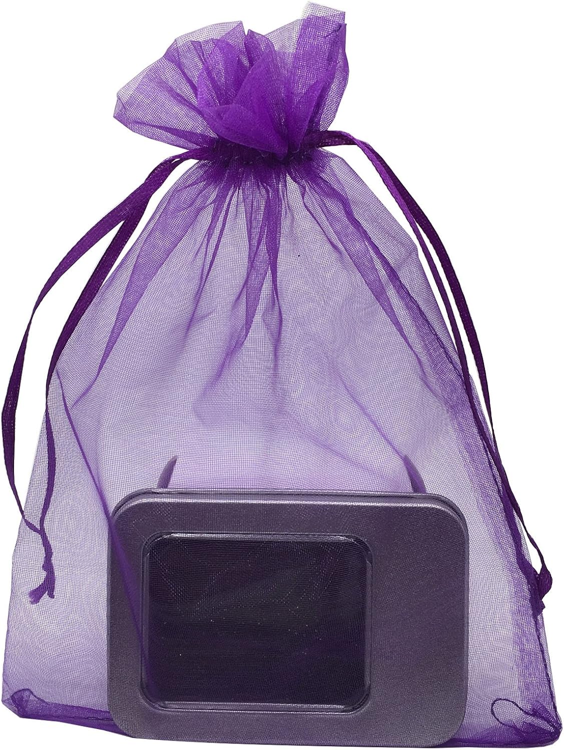 100 bolsas de organza con cordón de 6 x 9 pulgadas, bolsas de regalo para joyas, fiestas, bodas, regalos (6 x 9, morado)