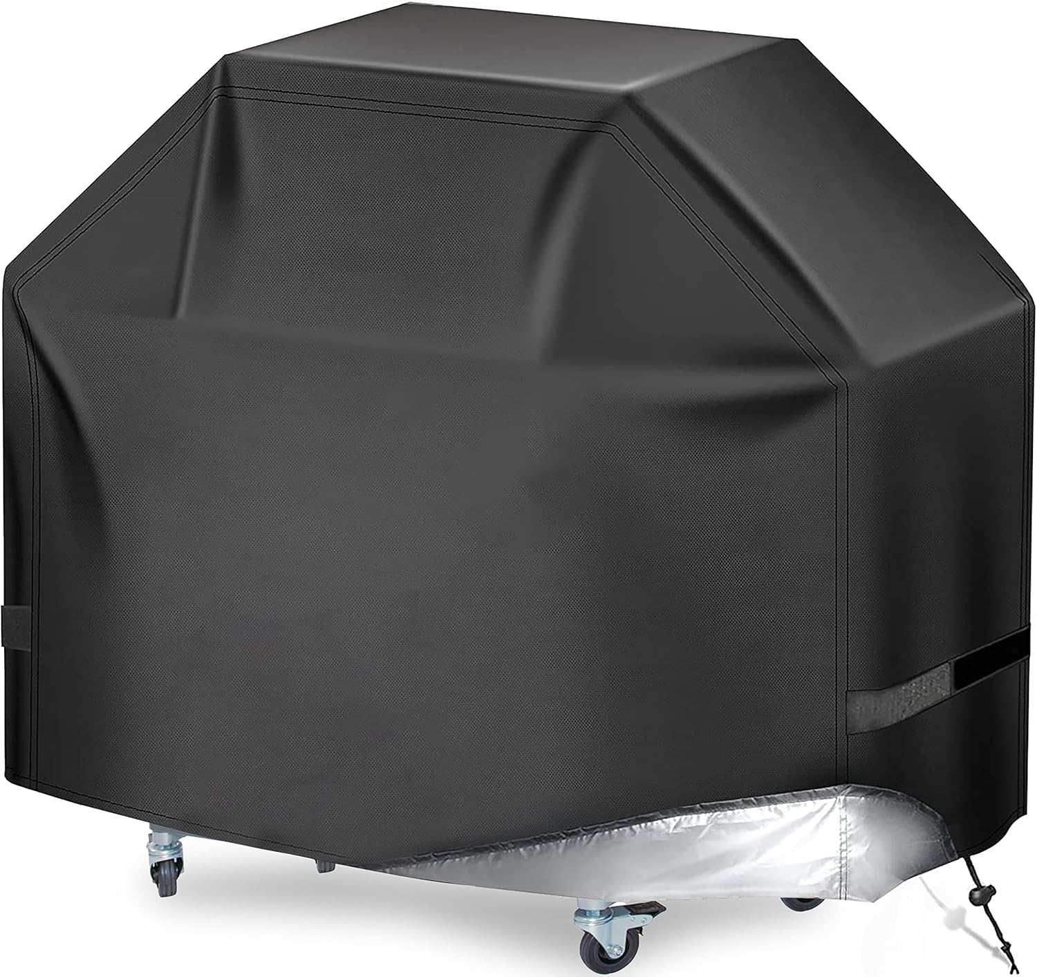 Funda para parrilla, 67 pulgadas, impermeable, material anti-UV con correas elásticas de velcro y cuerda de dobladillo ajustable para Weber