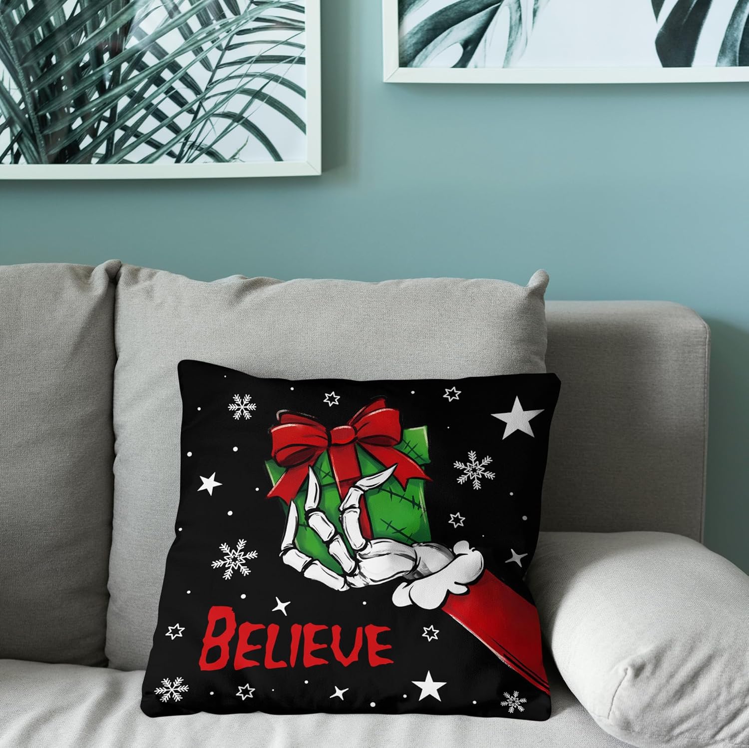 Funda de almohada de Navidad de El extraño mundo de Jack y Sally, decoración navideña para el hogar, fiesta, sofá, dormitorio
