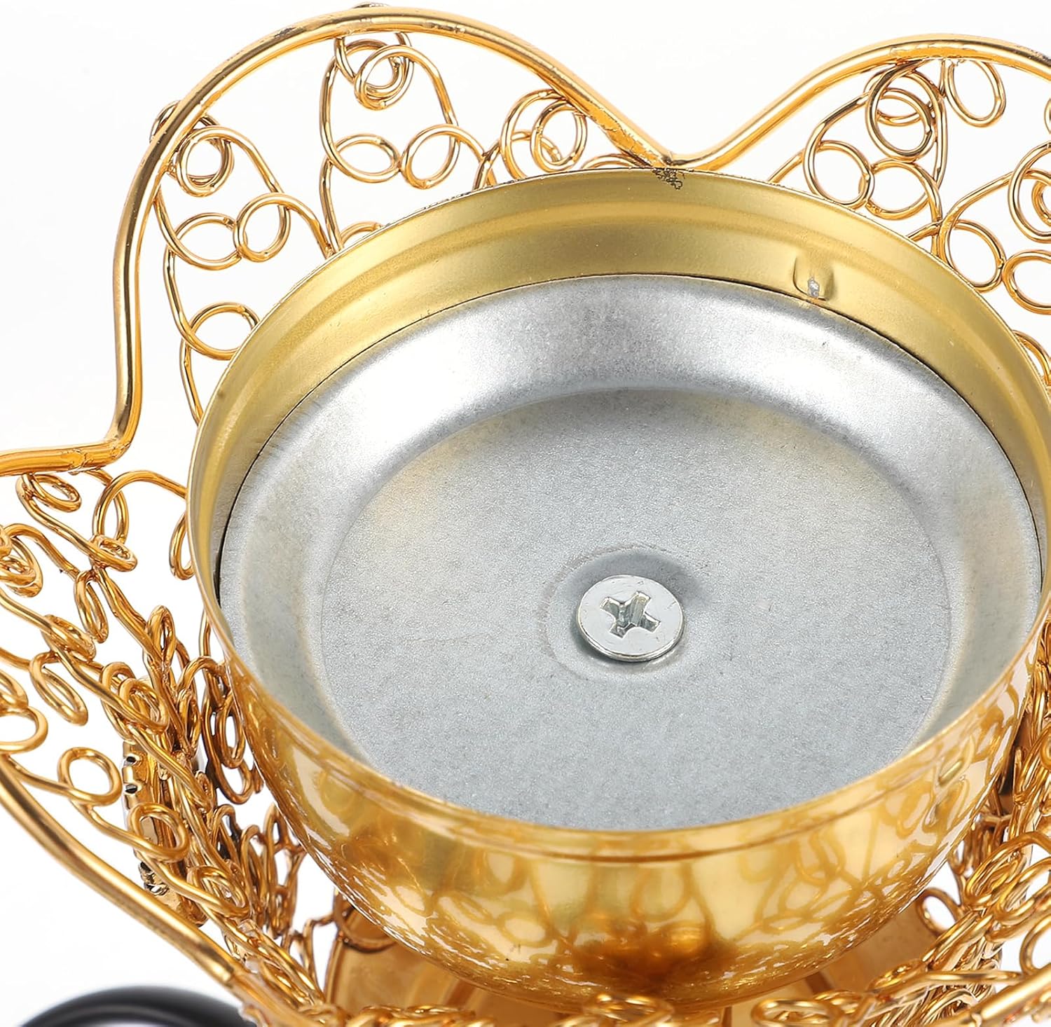 Quemador de incienso eléctrico de metal, estilo de Oriente Medio, incensario eléctrico de mesa para hogar, oficina, yoga, spa, decoración de