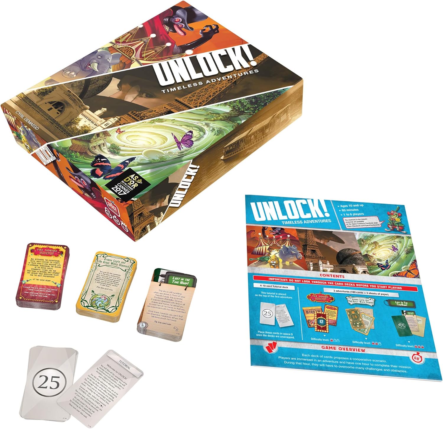 Desbloquear! Juego de cartas de aventuras atemporales  Juegos de Escape Room para adultos y niños  Juegos de misterio para noche de juegos
