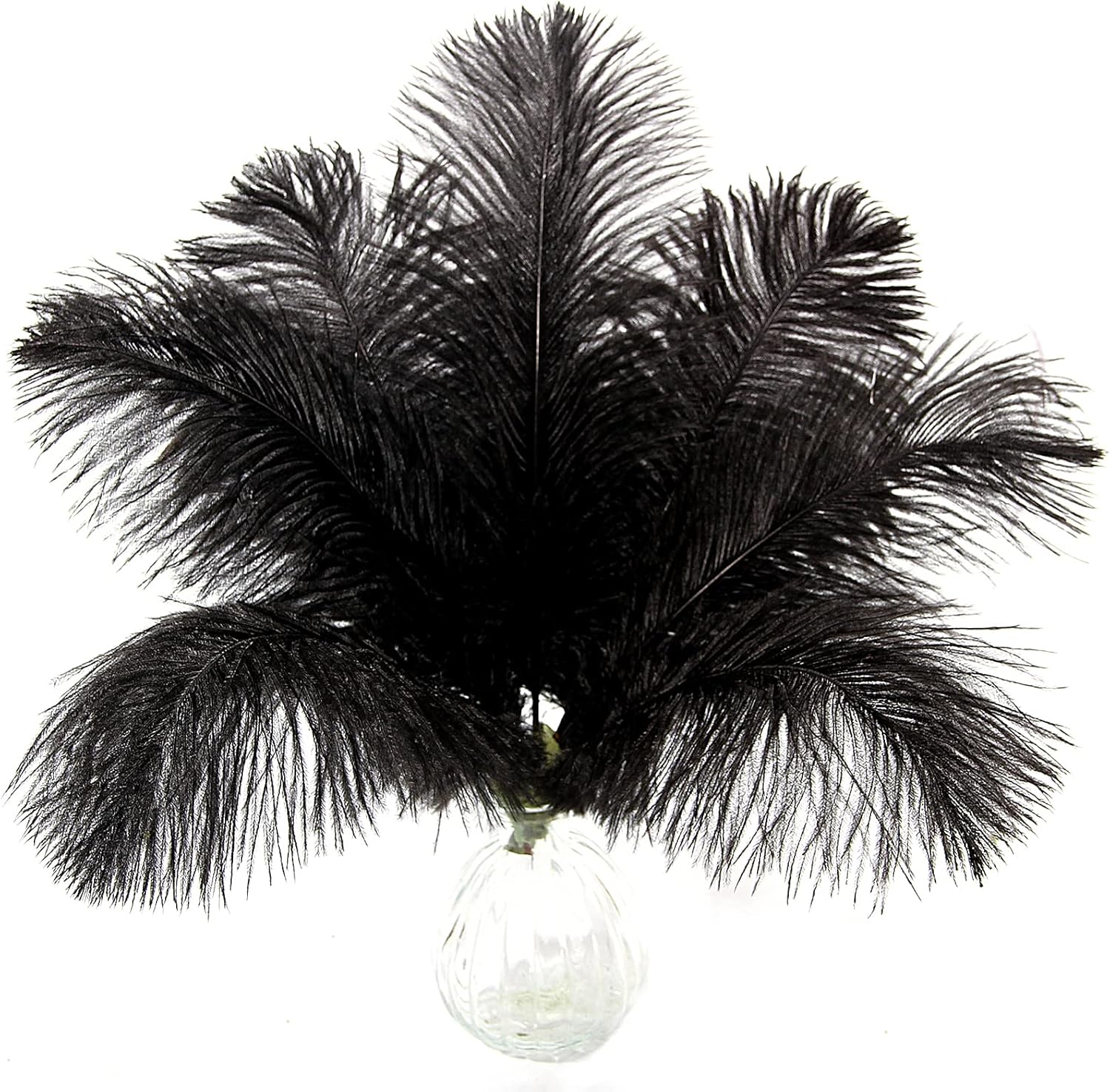 10 plumas de avestruz negro natural de 16-18 pulgadas 15.7-17.7 in para centros de mesa de fiesta de boda, decoración del hogar de Pascua