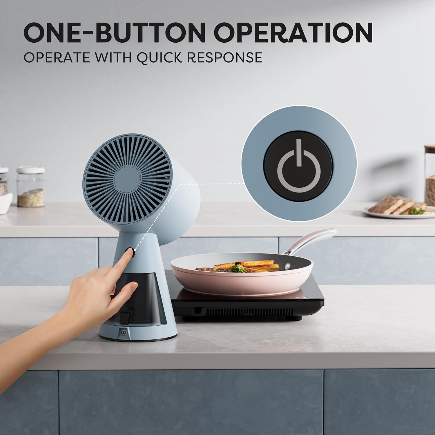 CIARRA Campana extractora portátil, campana extractora de escritorio con ventilador de escape de 2 velocidades, filtro de aluminio desmontable, taza