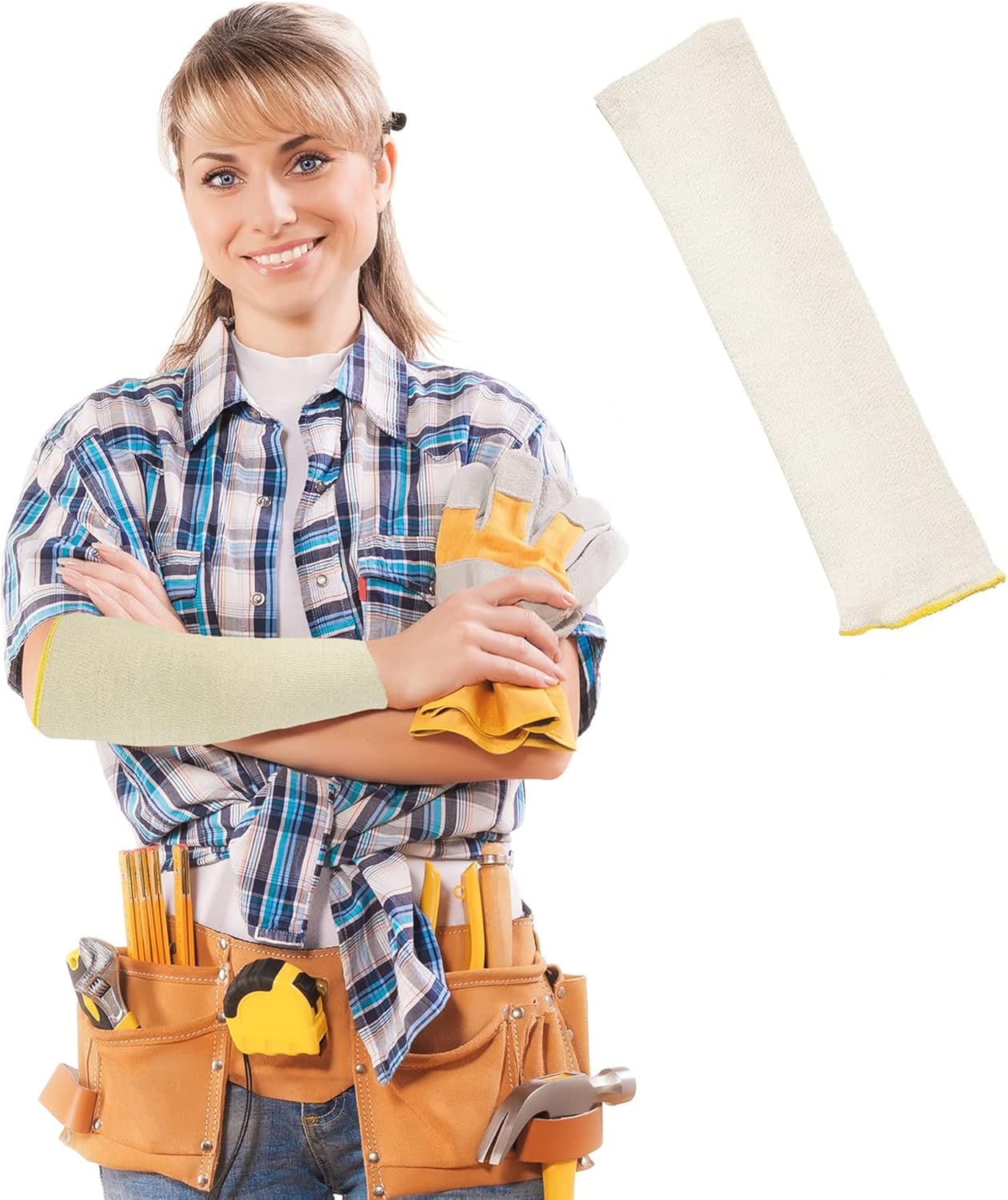 ABC Kevlar Sleeves. Cut Resistant String-Knit Style Sleeves. Slash Resistant Safety Protective Arm Sleeves