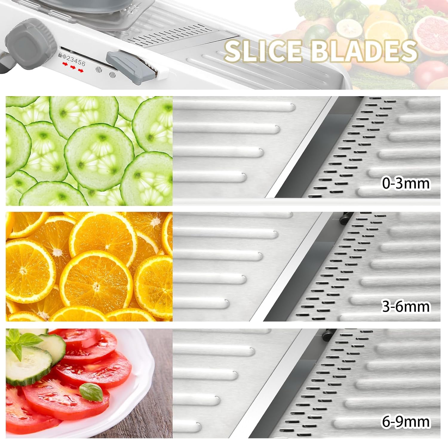 Cortador de mandolina profesional  afilado, seguro y ajustable con precisión, perfecto para cortar frutas, verduras y más  Herramienta de cocina