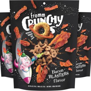 Fromm Crunchy Os Bacon Blasters – Golosinas crujientes prémium para perros, receta de tocino, paquete de (3) bolsas de 6 onzas Fromm Crunchy Os Bacon Blasters – Golosinas crujientes prémium para perros, receta de tocino, paquete de (3) bolsas de 6 onzas