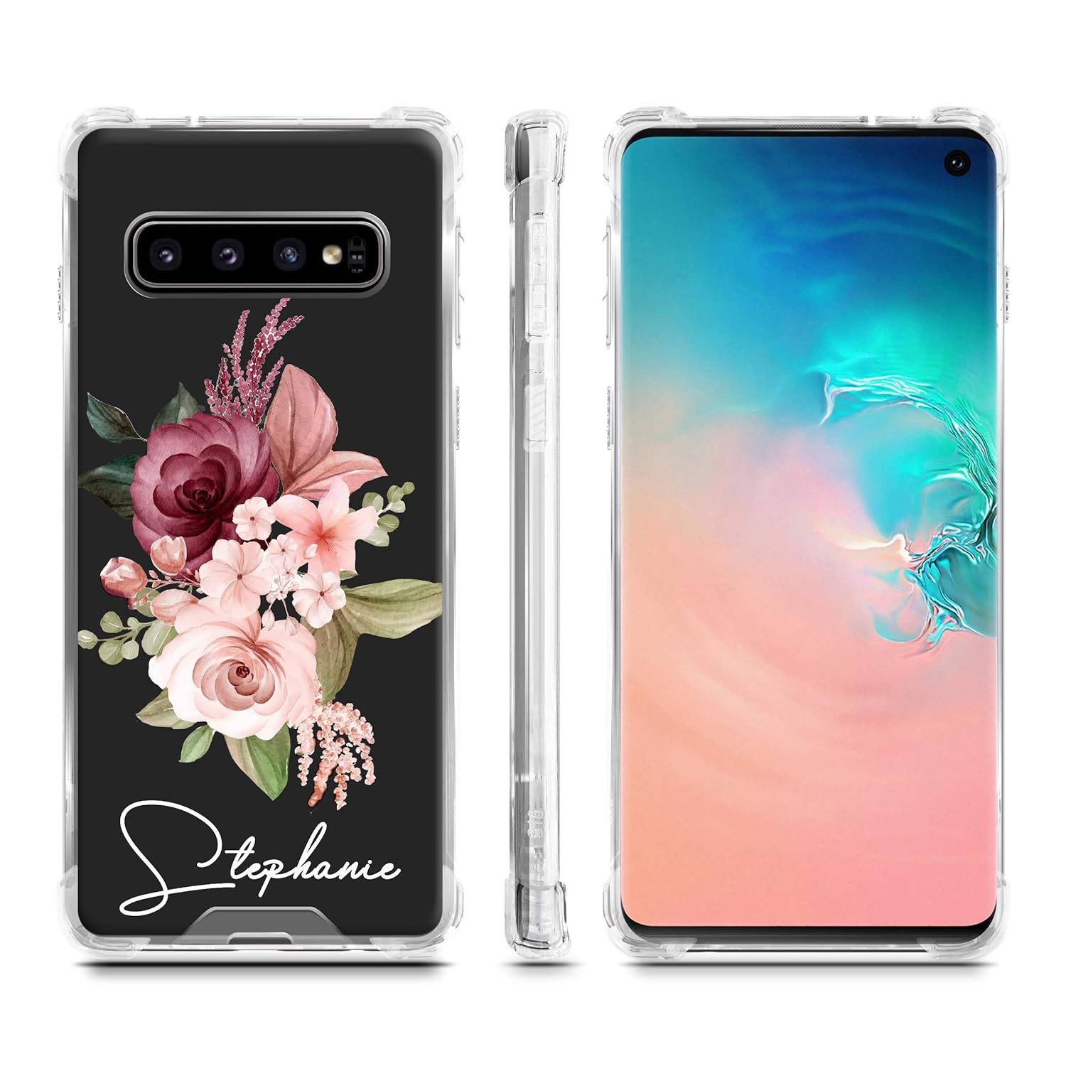 Name Personalized Cover For Samsung Galaxy S23 Plus S22 Ultra Custom Galaxy S22 S21 S20 Case Name Initials Monogrammed Clear Phone Handwriting