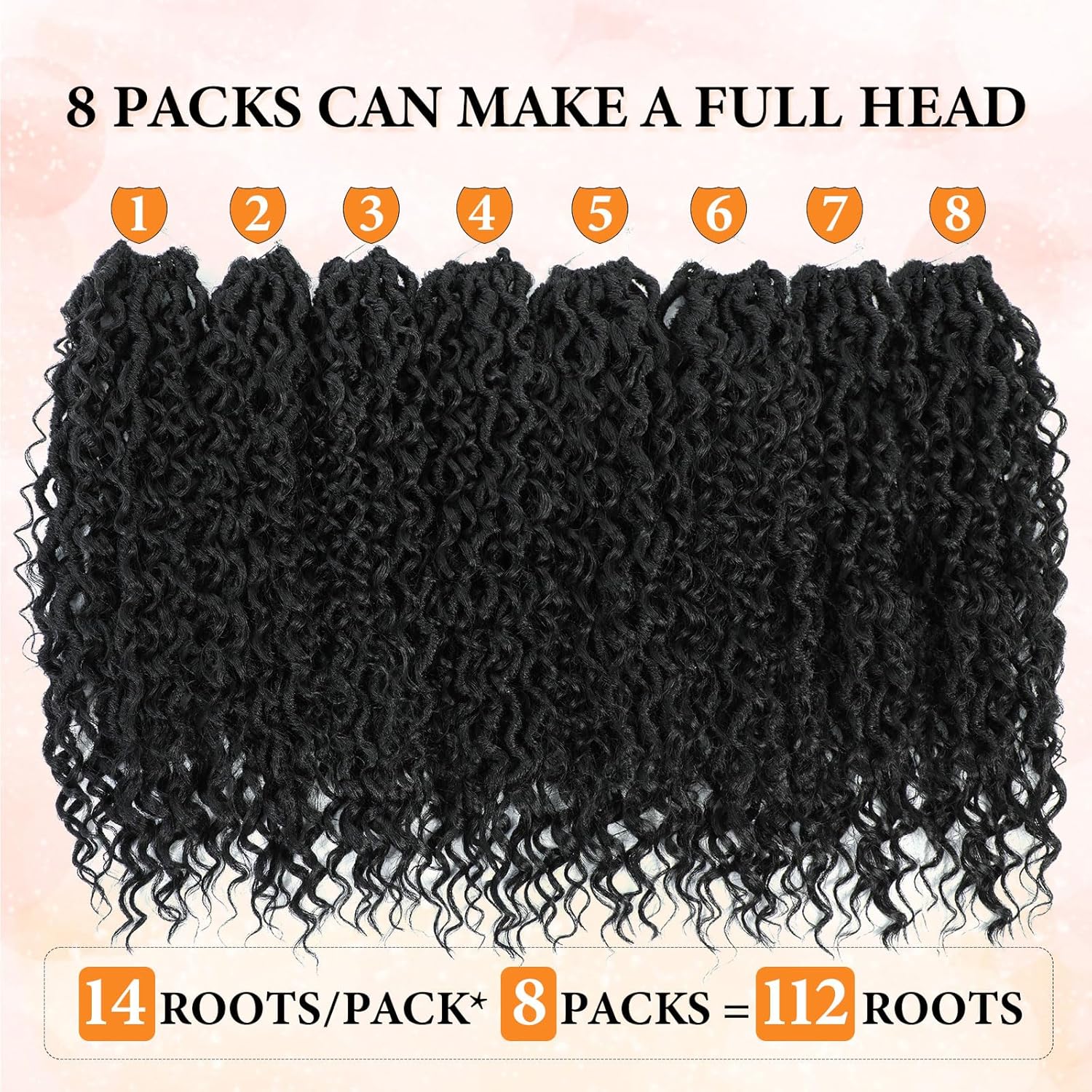 Wodun Goddess Locs – Cabello de ganchillo de 18 pulgadas, 8 paquetes de cabello sintético de ganchillo, cabello de ganchillo previamente enrollado
