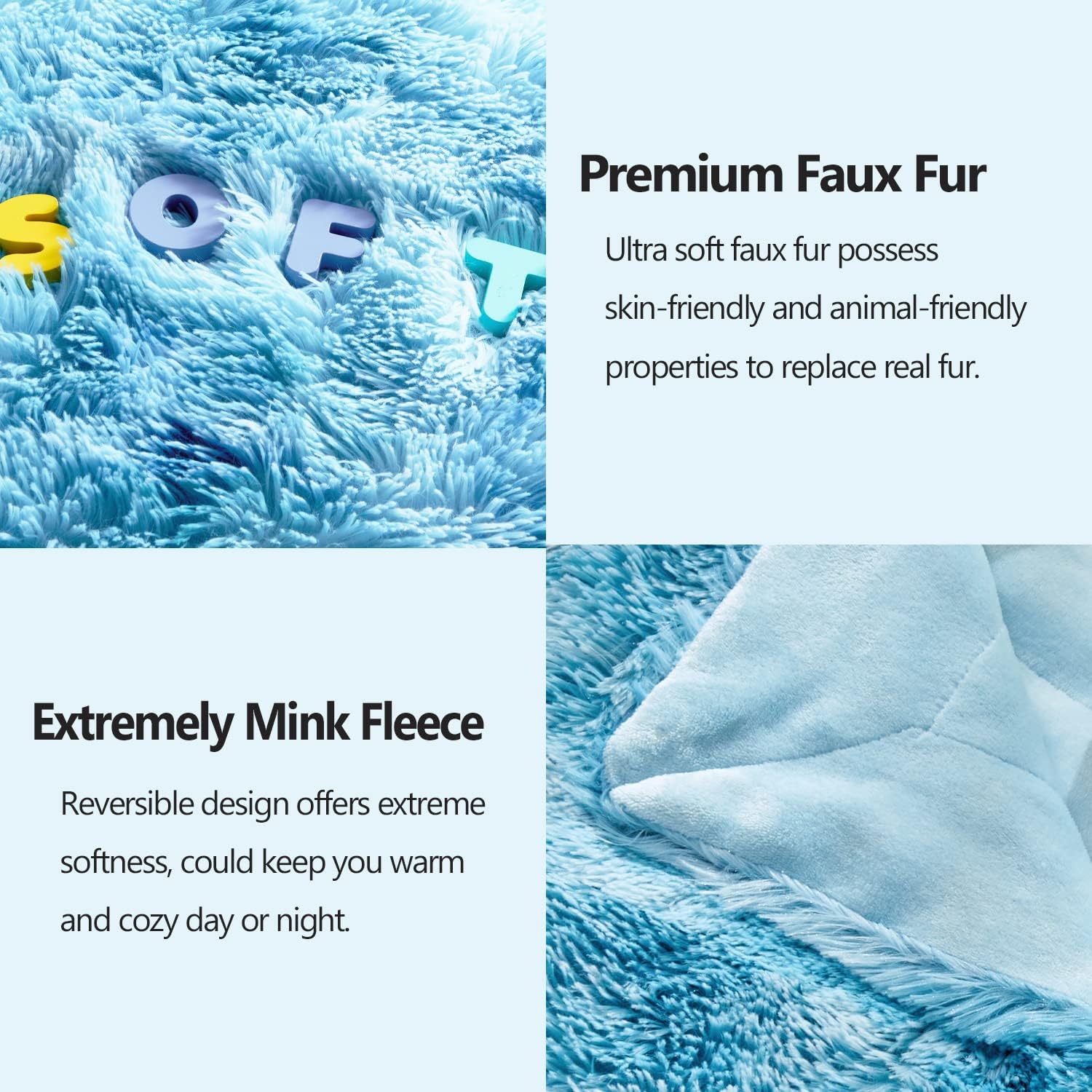 Manta decorativa Gonaap de pelo sintético, muy suave y esponjosa, de felpa y pelo largo, cómodo forro polar de microfibra reversible para silla,