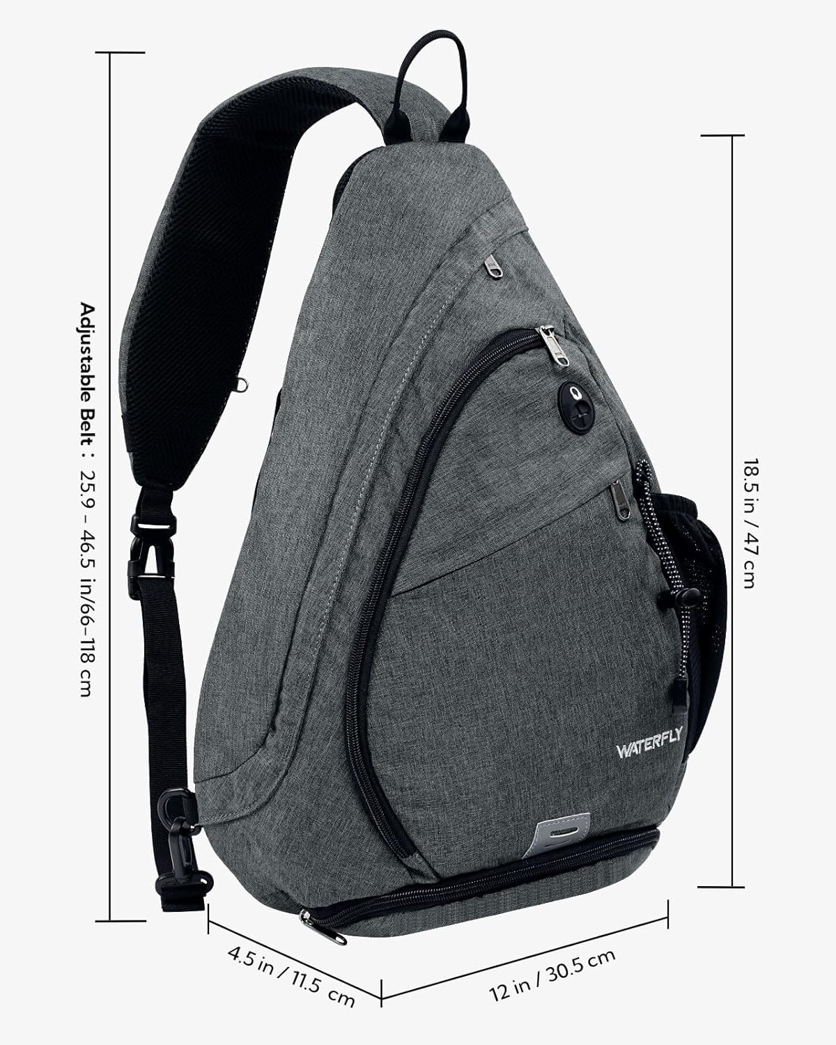WATERFLY – Mochila casual tipo bandolera, para llevar en el pecho