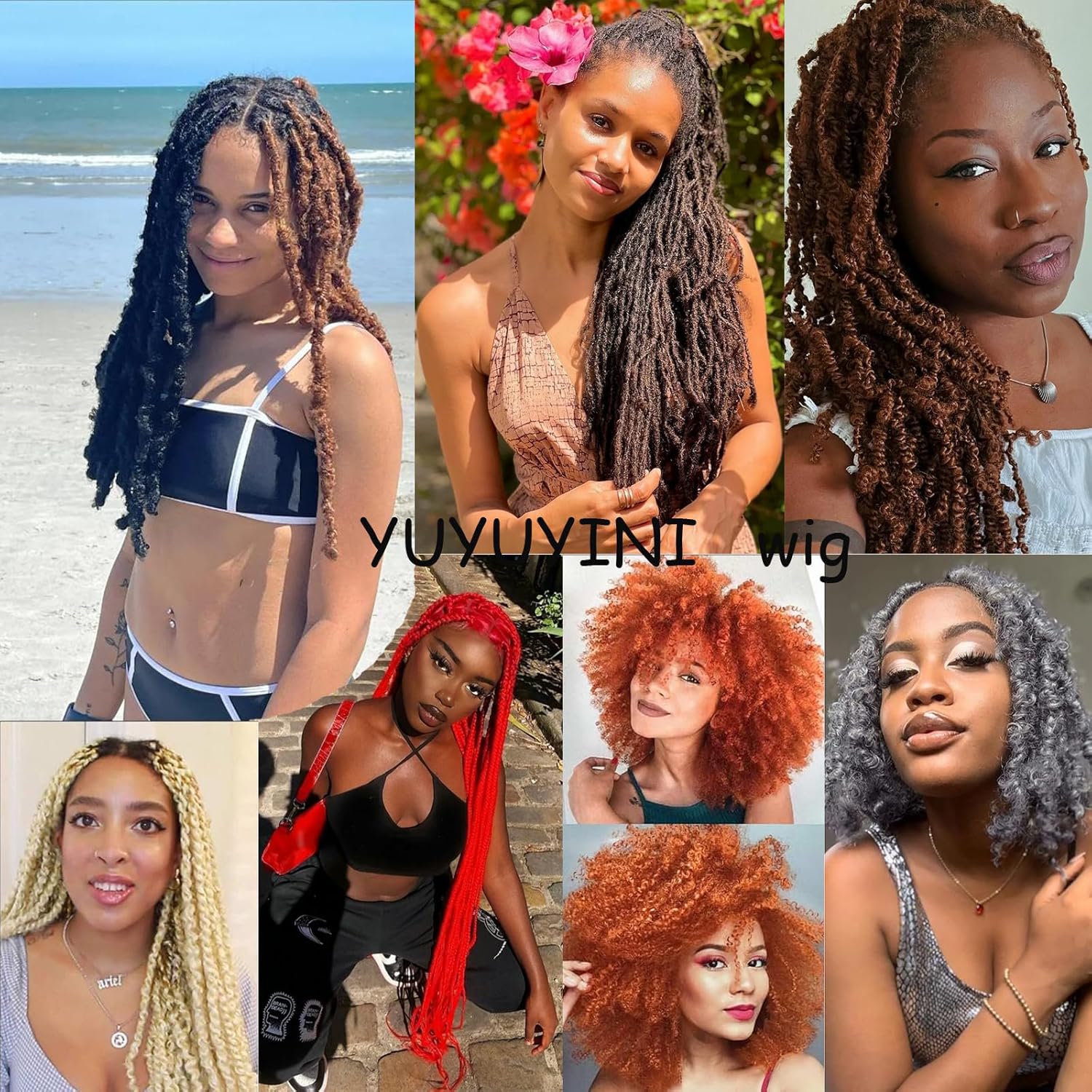 Cabello afro trenzado, 3 piezas preseparadas de cabello rizado Marley Twist trenzado de 16 pulgadas para rastas sintéticas desgastadas, extensiones