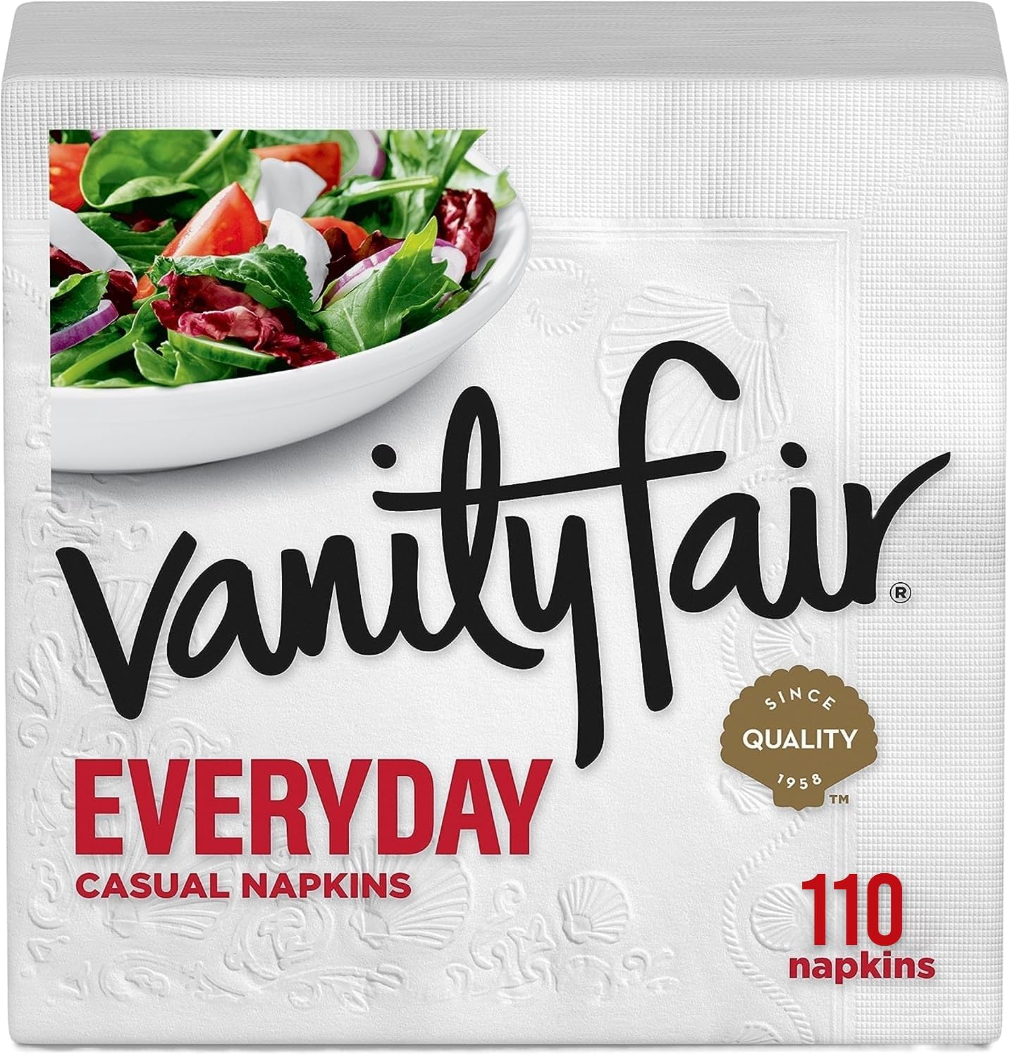 Vanity Fair – Servilletas de papel para uso diario, 110 servilletas desechables de 2 capas (paquete de 3), 330 en total