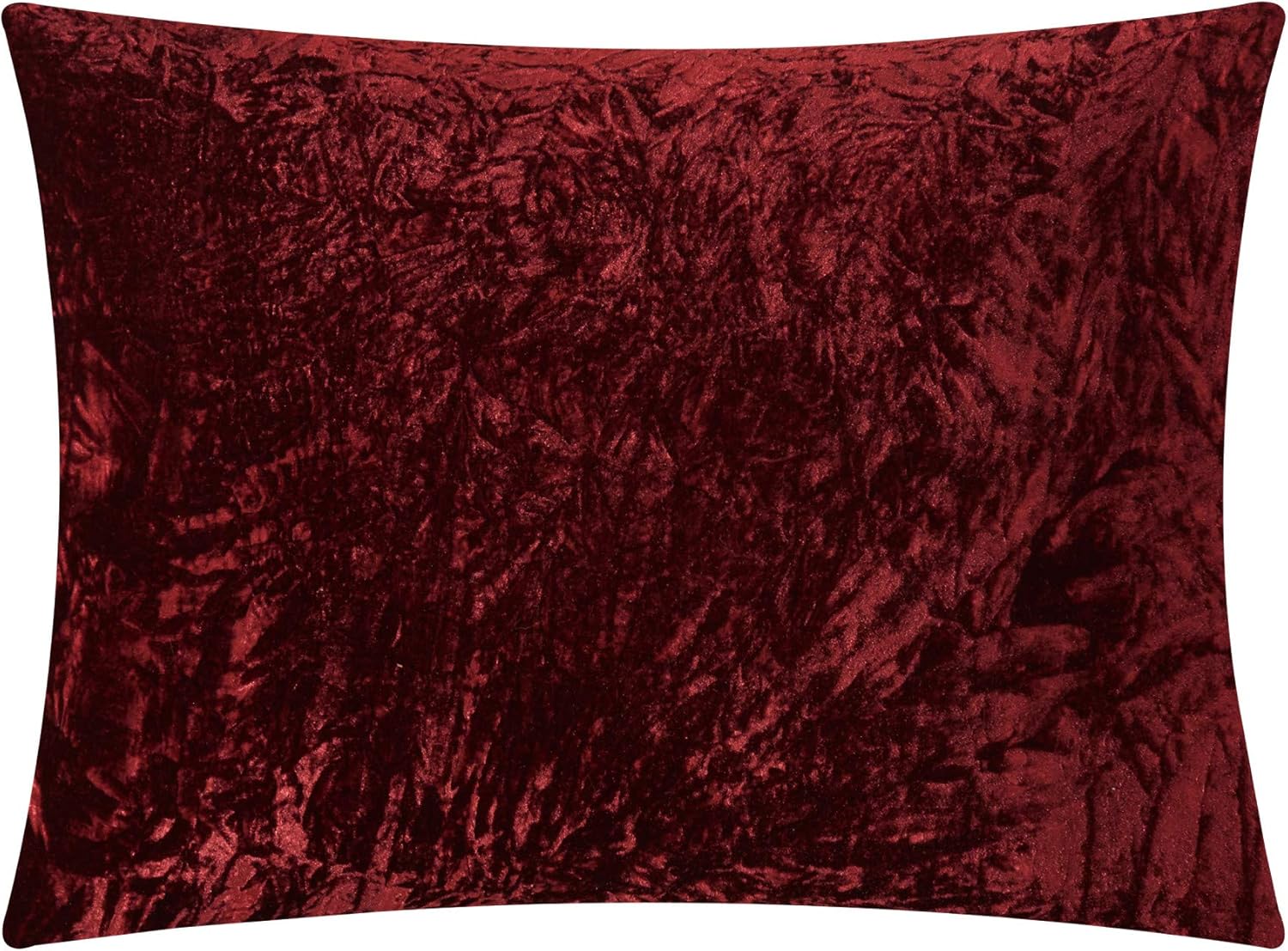 Chic Home Alianna – Juego de edredón de 5 piezas de terciopelo triturado arrugado, fundas de almohada decorativas incluidas, King, color burdeos