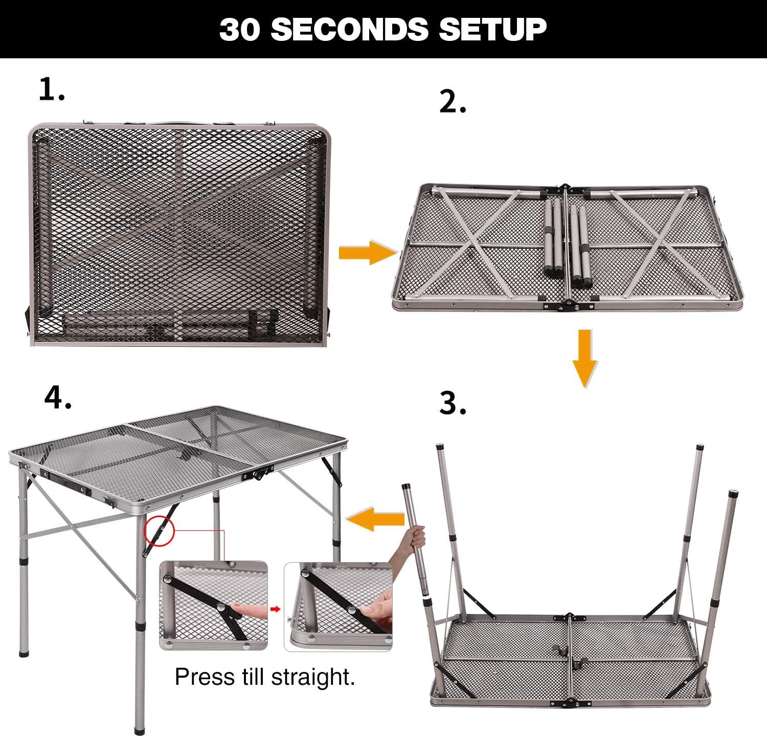 Redcamp – Mesa plegable portátil para parrilla para acampar, mesa ligera de metal de aluminio para cocinar al aire libre, asado, picnic, fácil de