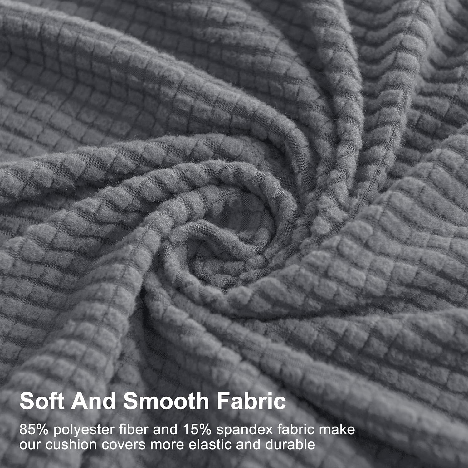 CHUN YI – Funda elástica de cojín para sofá de 3 plazas, funda de asiento de sofá con tela jacquard de elastano (grande, color gris claro)