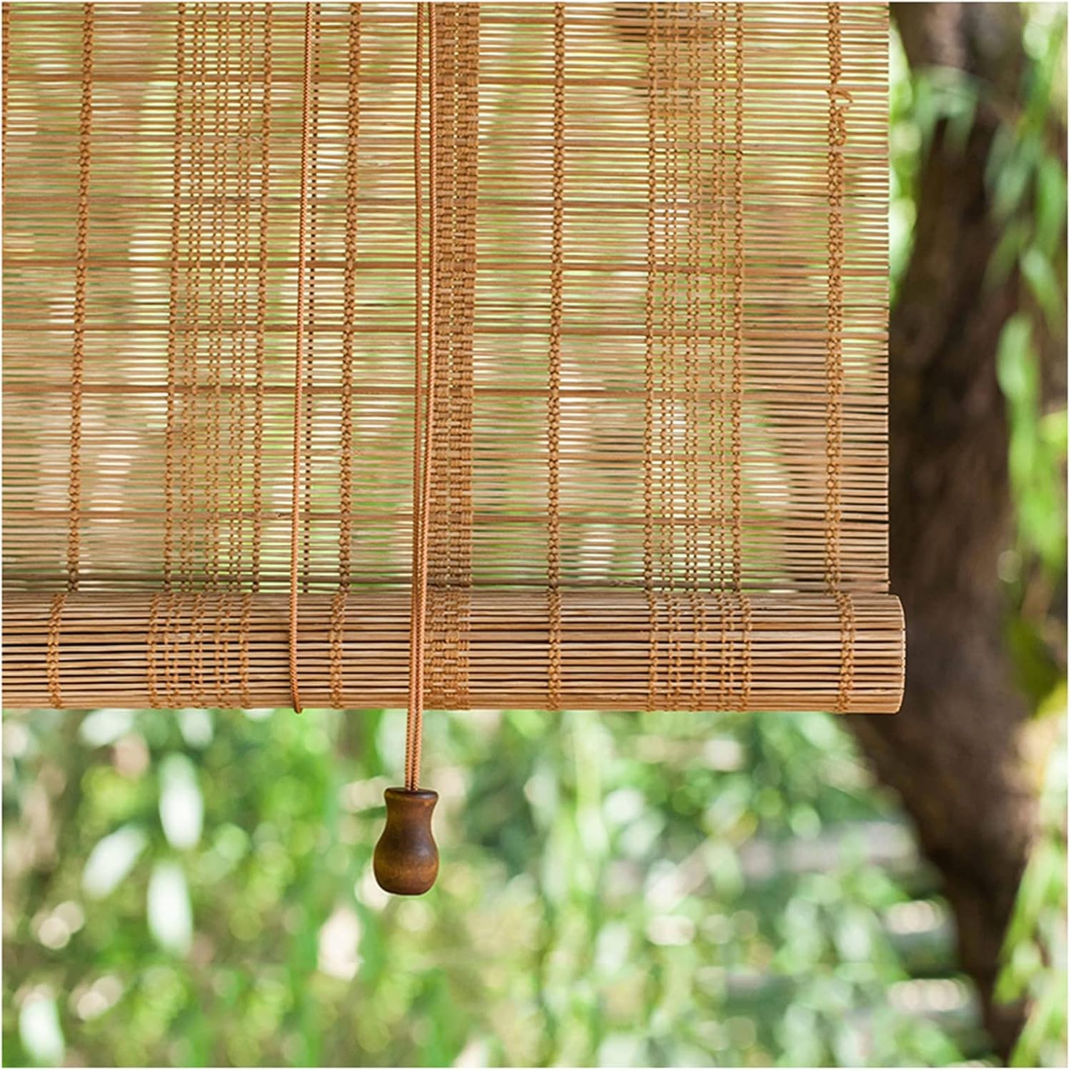 SHUITUKOUU Bambú inscribible en Persiana natural, cortina Estor Bambú, cortina Bambú, cortinas solares, luz filtrada, transpirable, protección UV,