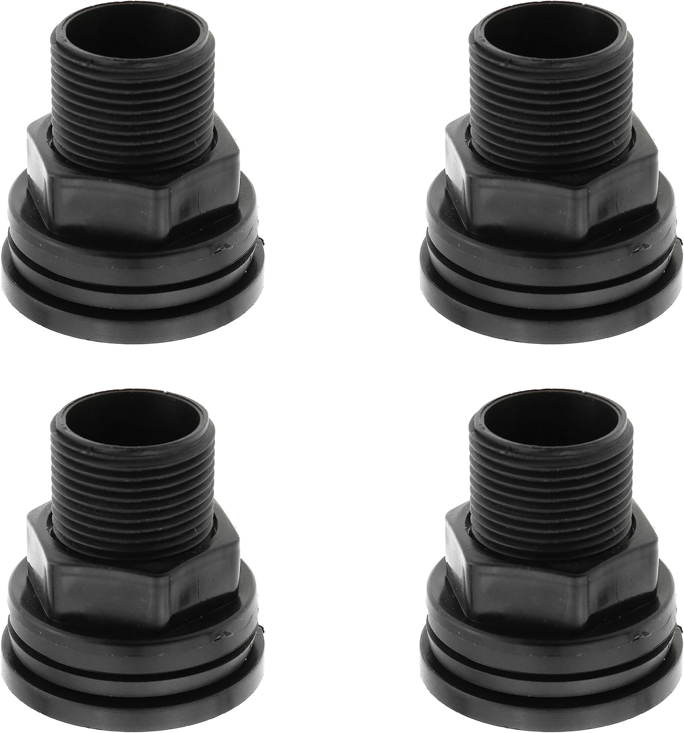4 unids 34 pulgadas macho 12 pulgada hembra doble roscado tabique tanque de agua conector PVC tabique montaje para barriles de lluvia, acuarios,