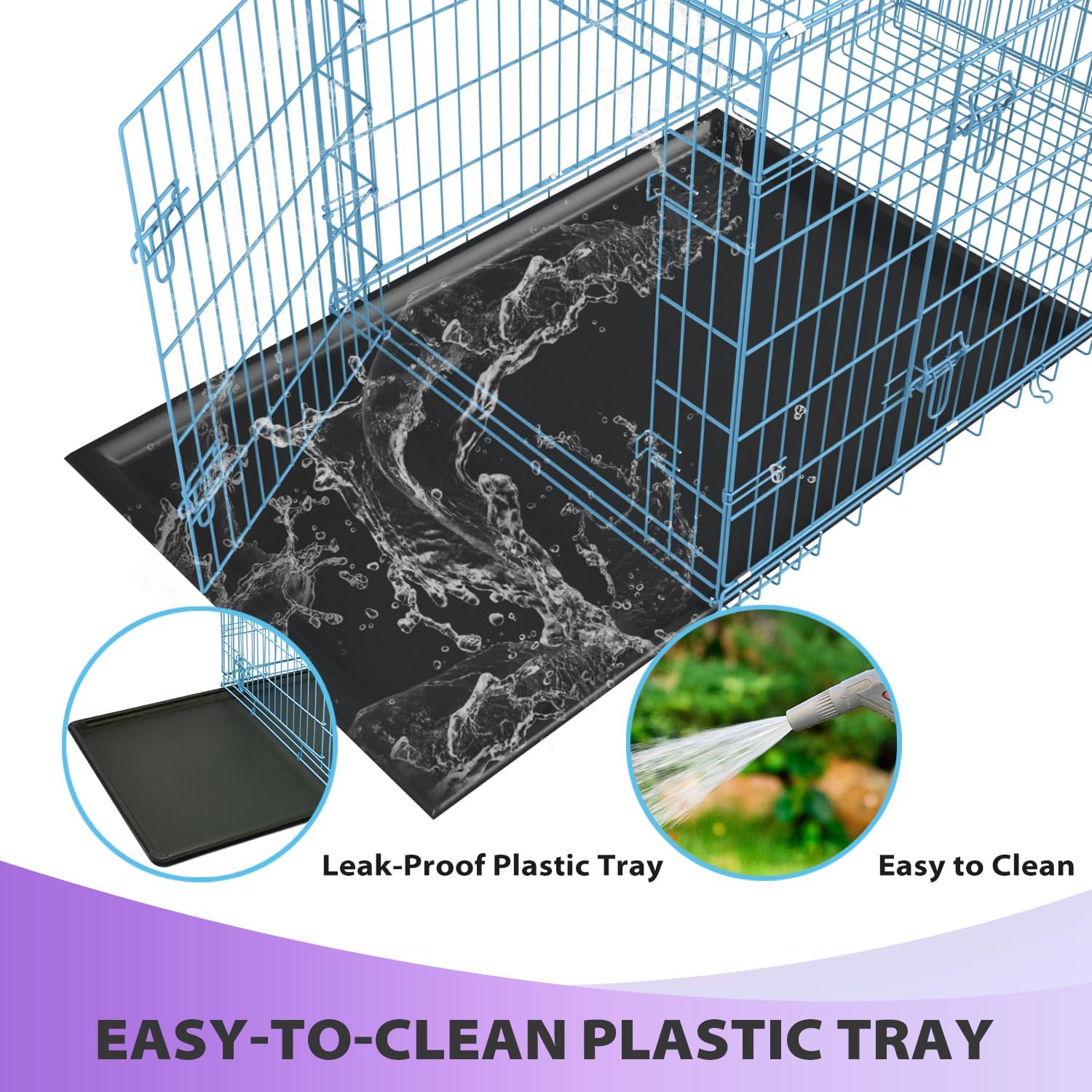 Petmate – Jaulas plegables de alambre de metal, de 30 pulgadas, para perros grandes, para exteriores e interiores, con doble puerta, bandeja