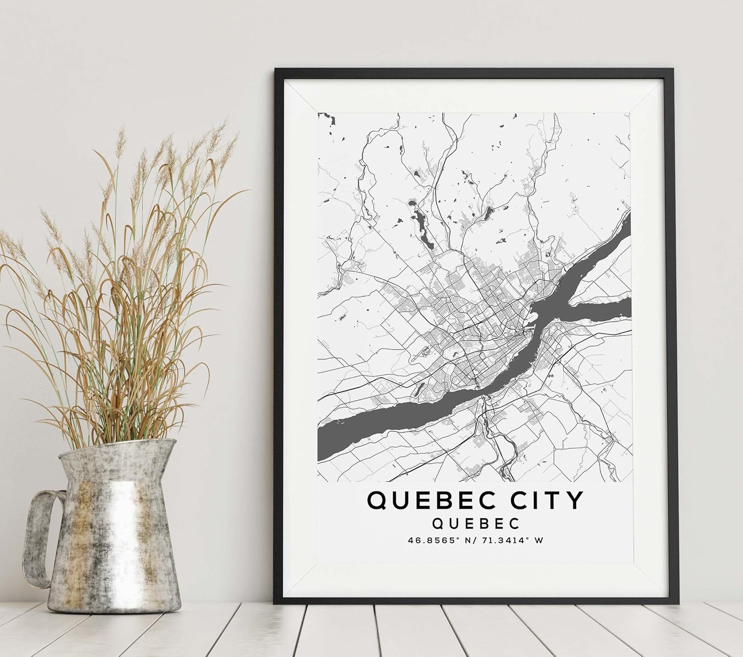 Map of Quebec City, Quebec, Light 2 (18×24)