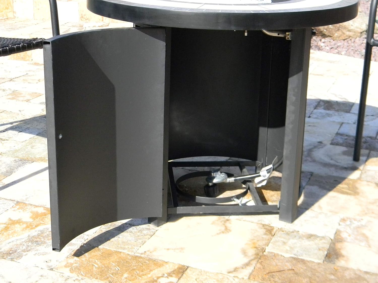 Hiland AFP-TTR – Fogata de propano de 40,000 BTU, redonda, bronce, beige, negro